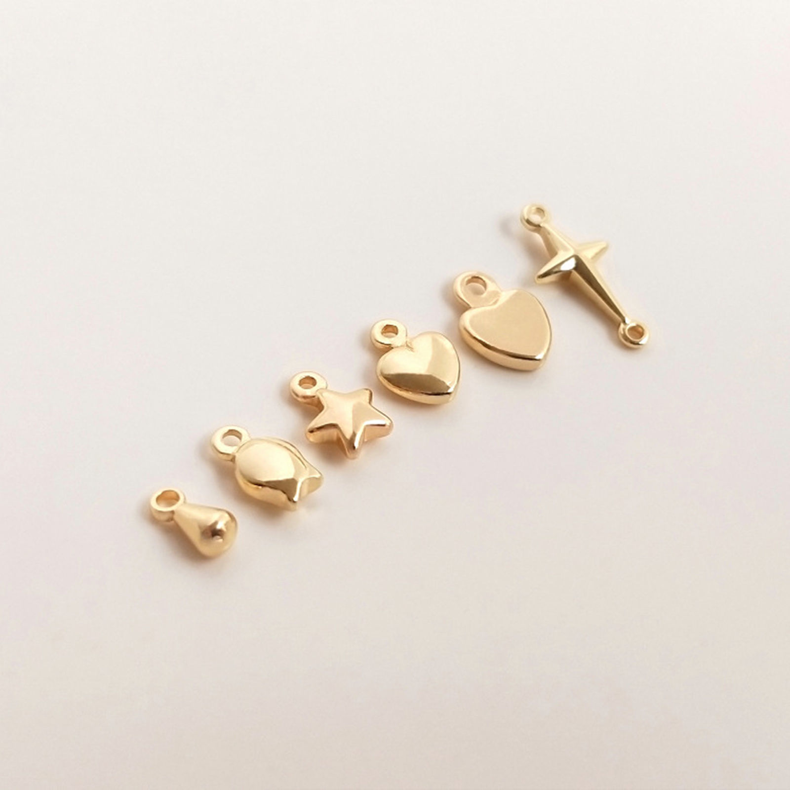 10 個 エコフレンドリー 真鍮 チャームエクステンダーチェーンエンド 14K ゴールドメッキ の画像