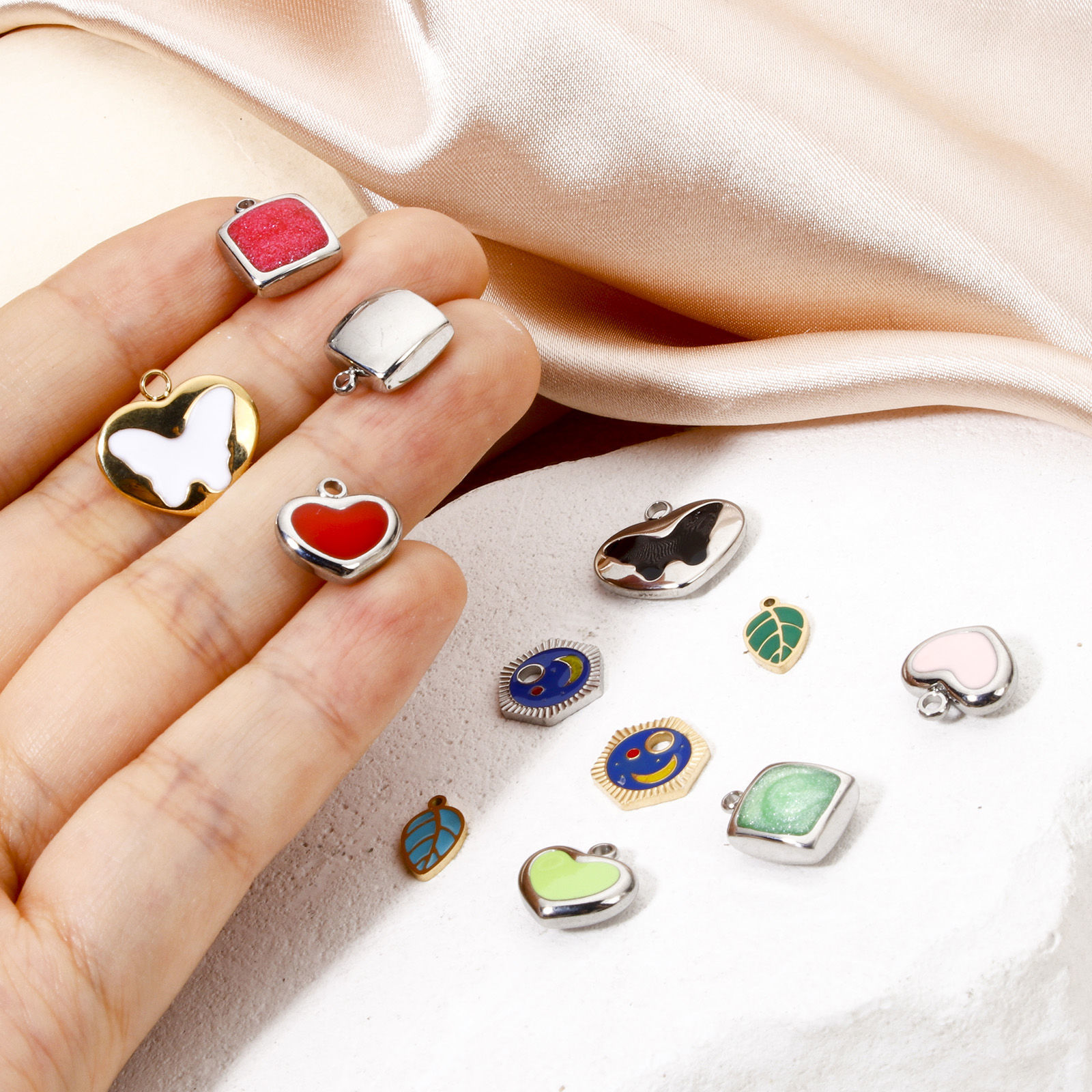 Picture of Eco-friendly 304 Stainless Steel Retro Charms Multicolor Enamel