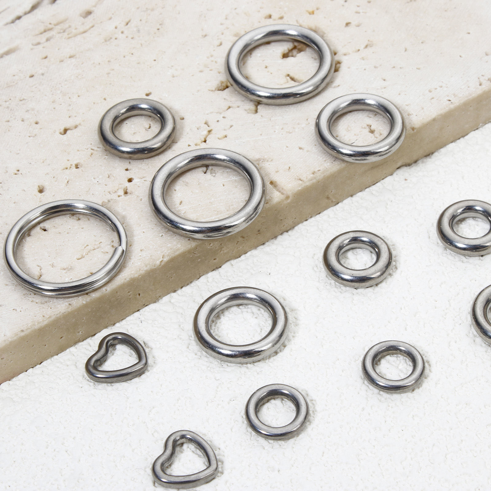 Picture of 304 Stainless Steel Closed Soldered Jump Rings Findings Circle Ring Silver Tone