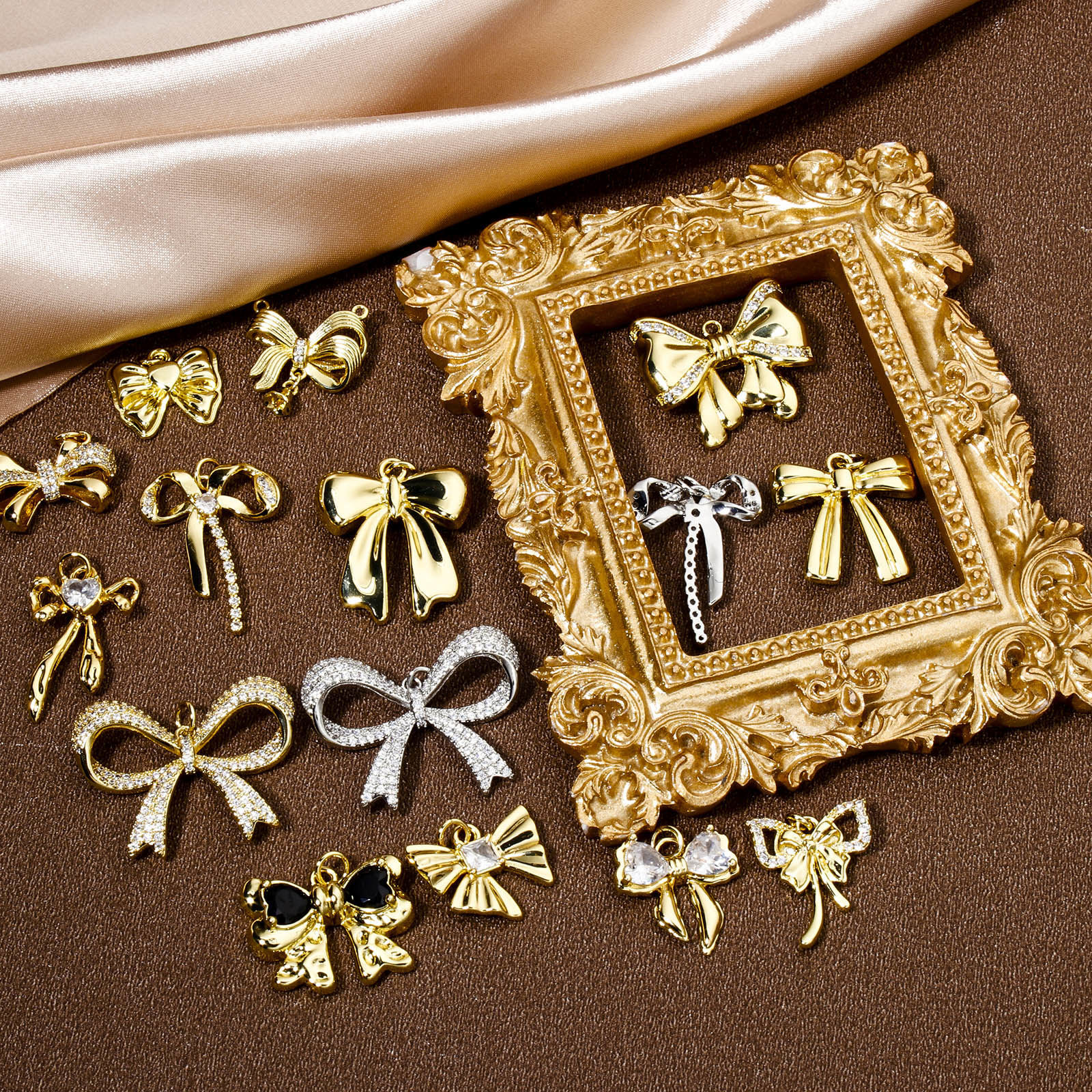 Picture of Eco-friendly Brass Clothes Charms Multicolor Bowknot Micro Pave Clear Cubic Zirconia