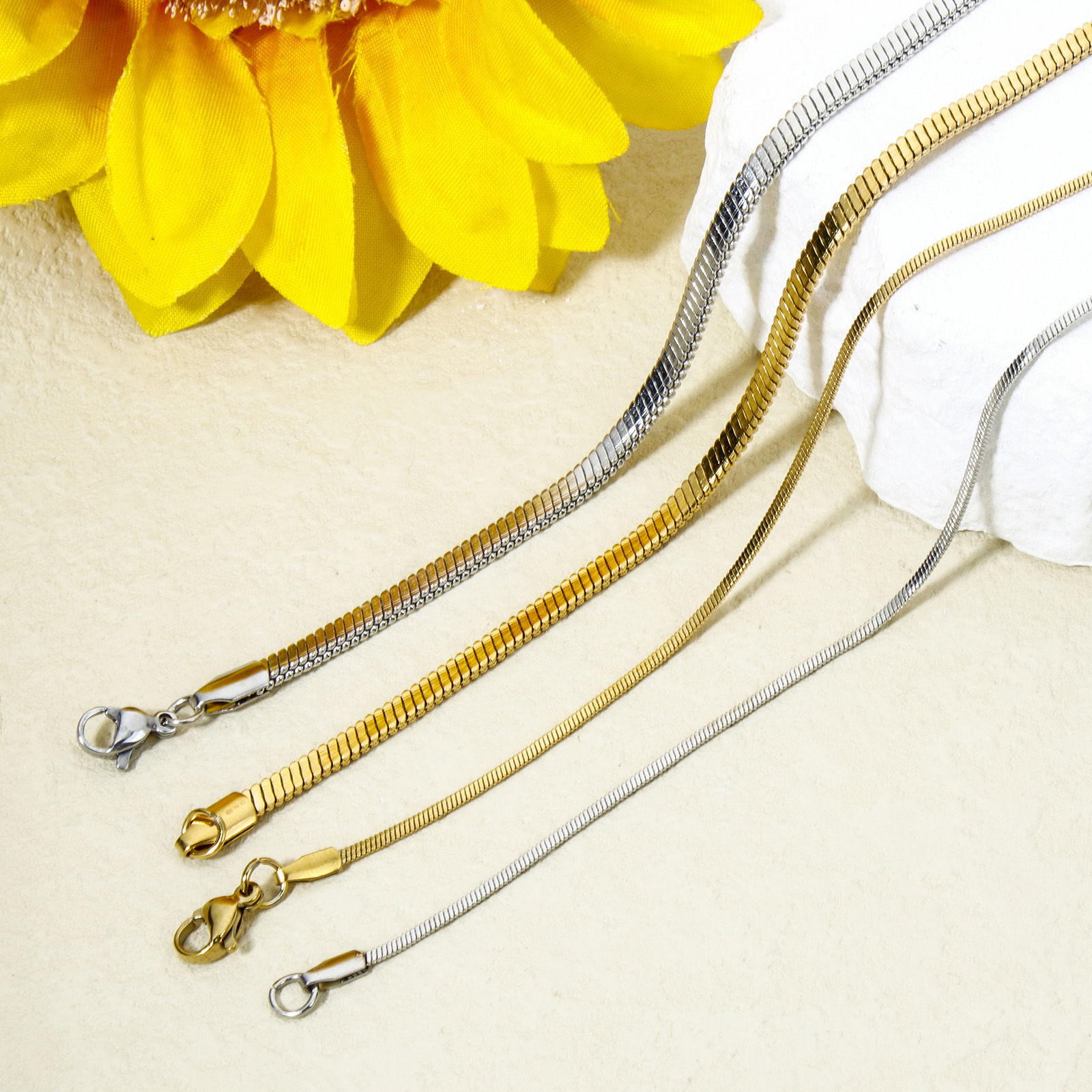 Picture of 304 Stainless Steel Snake Chain Necklace For DIY Jewelry Making