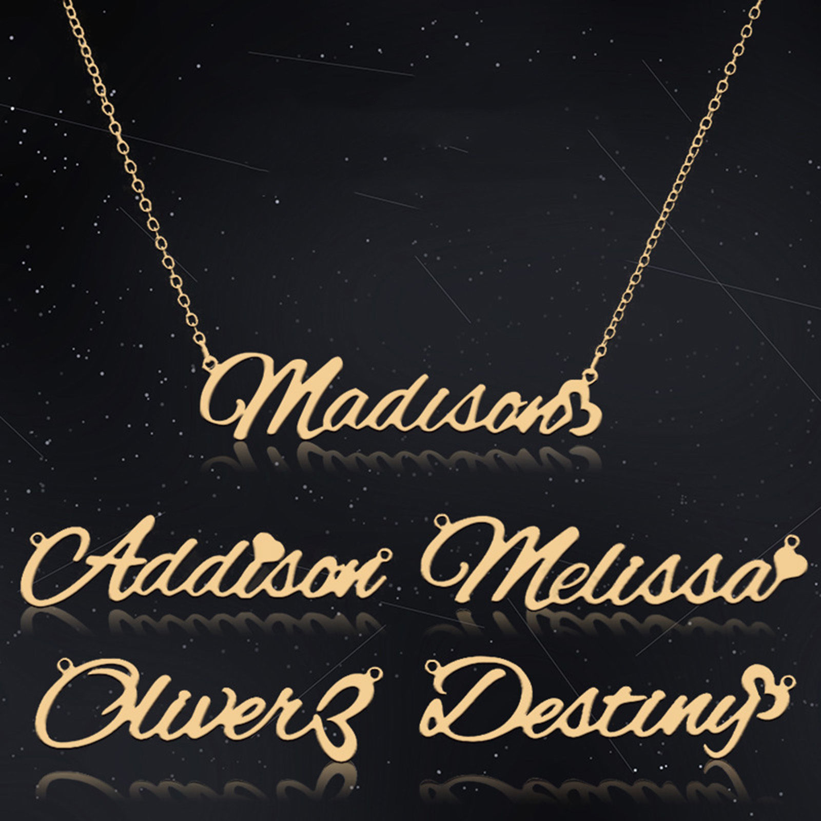 Picture of 304 Stainless Steel Customized Name Personalized Letter Connector Charm Pendant