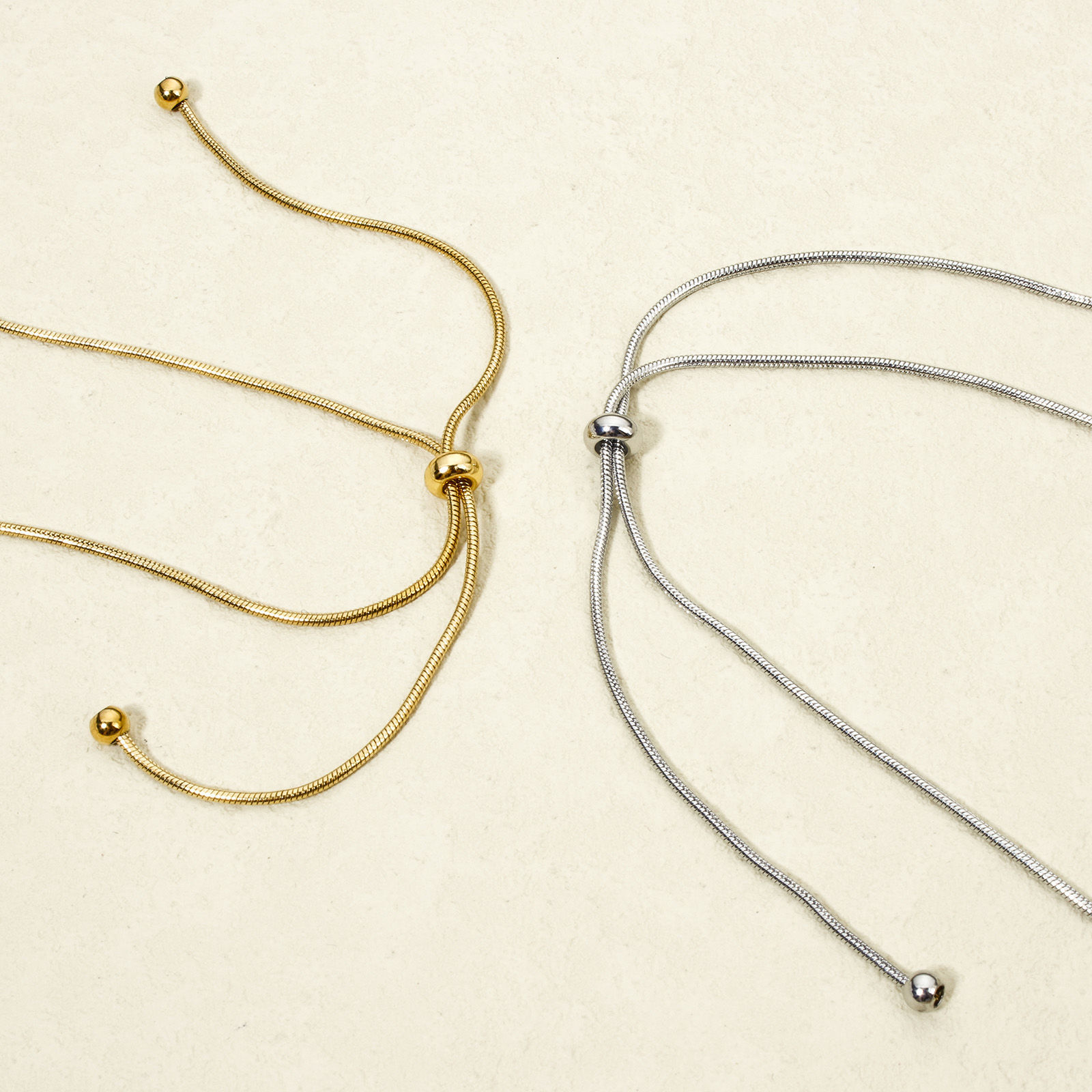 Bild von 1 Strang 304 Edelstahl Schlangenkette Kette Einstellbare Slider/ Slide Bolo Halskette Schiebe-Halskette 58cm lang