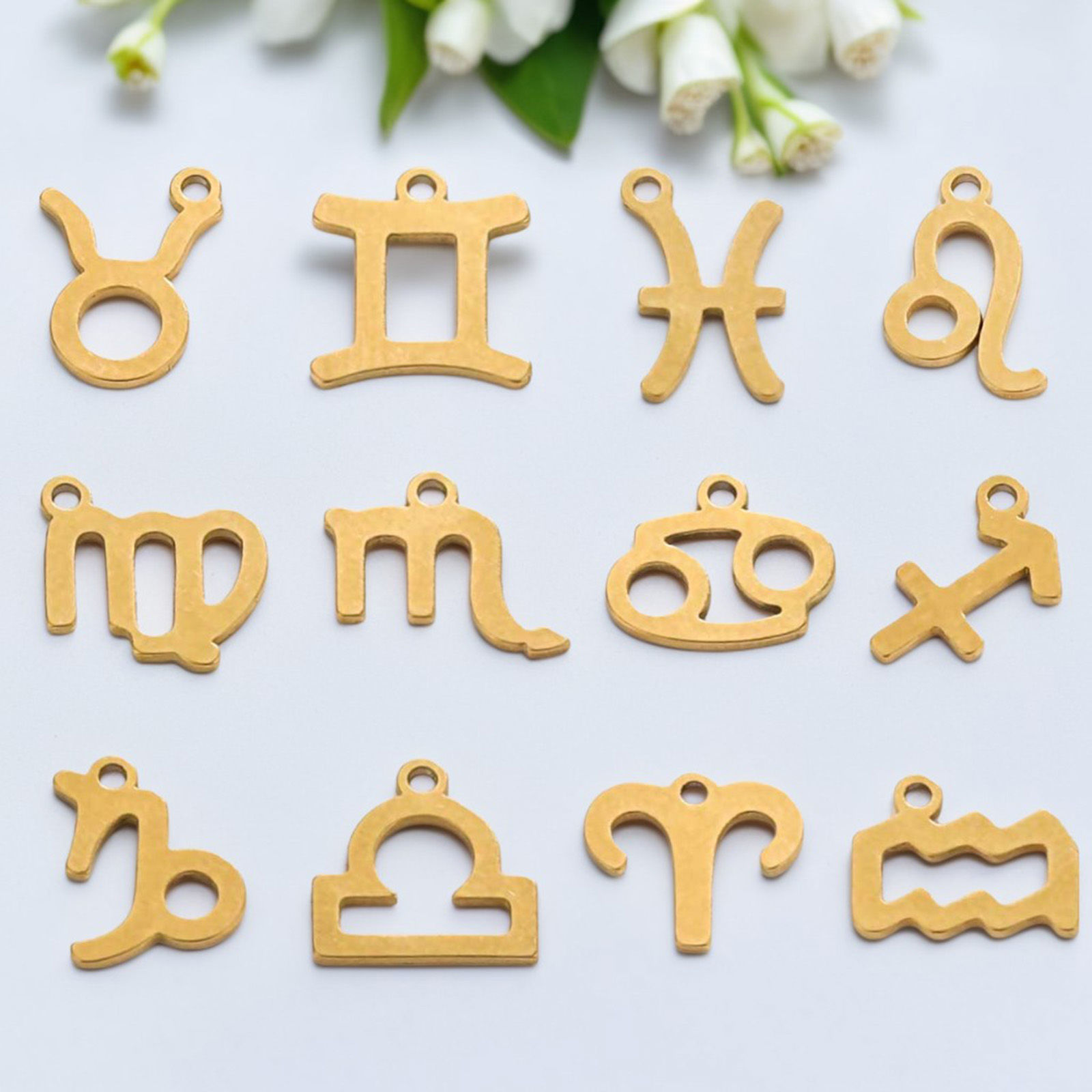 Picture of Vacuum Plating 304 Stainless Steel Charms 18K Gold Plated Constellation Roller Burnishing