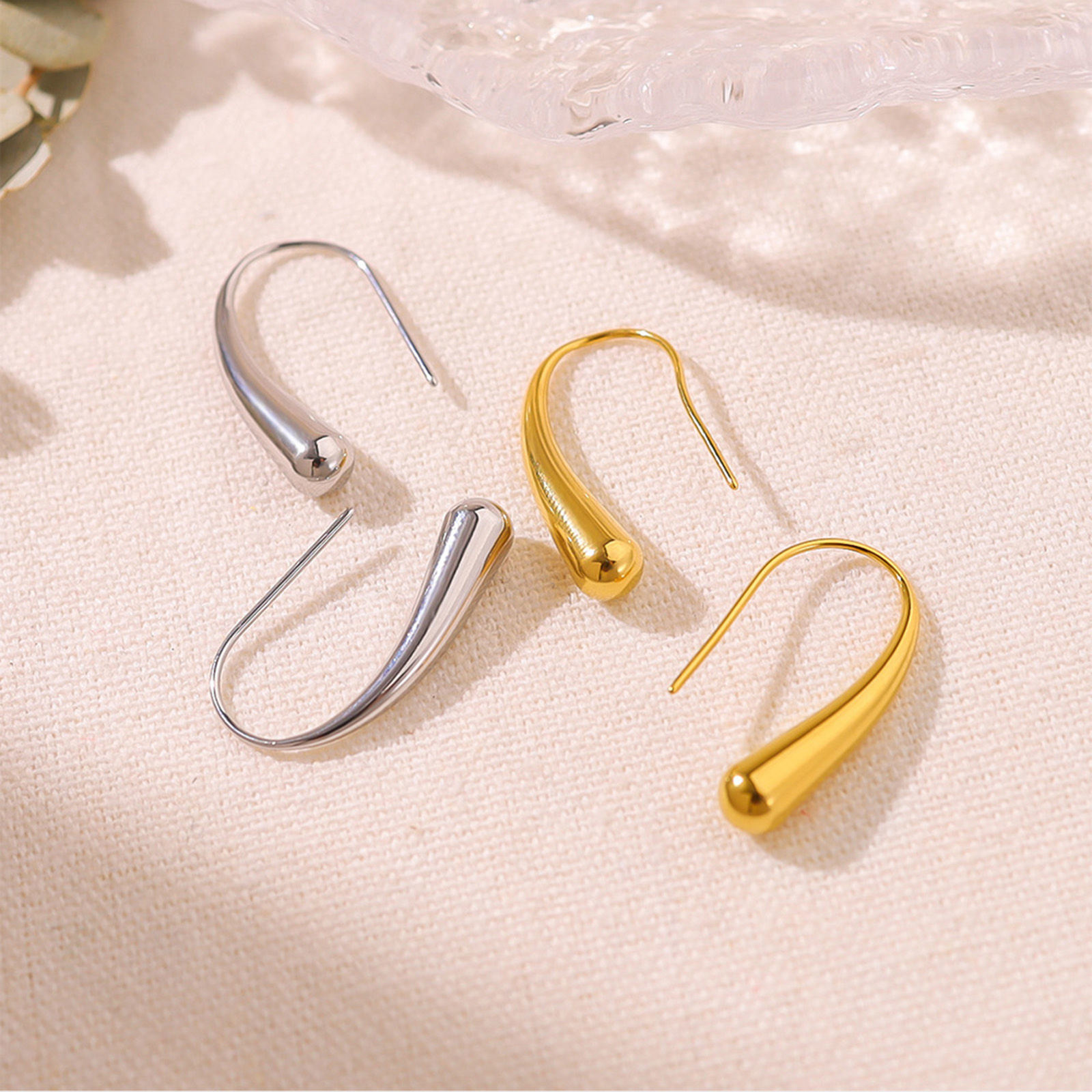 Picture of Eco-friendly Stylish Ins Style Multicolor 304 Stainless Steel Drop Smooth Blank Earrings For Women Party