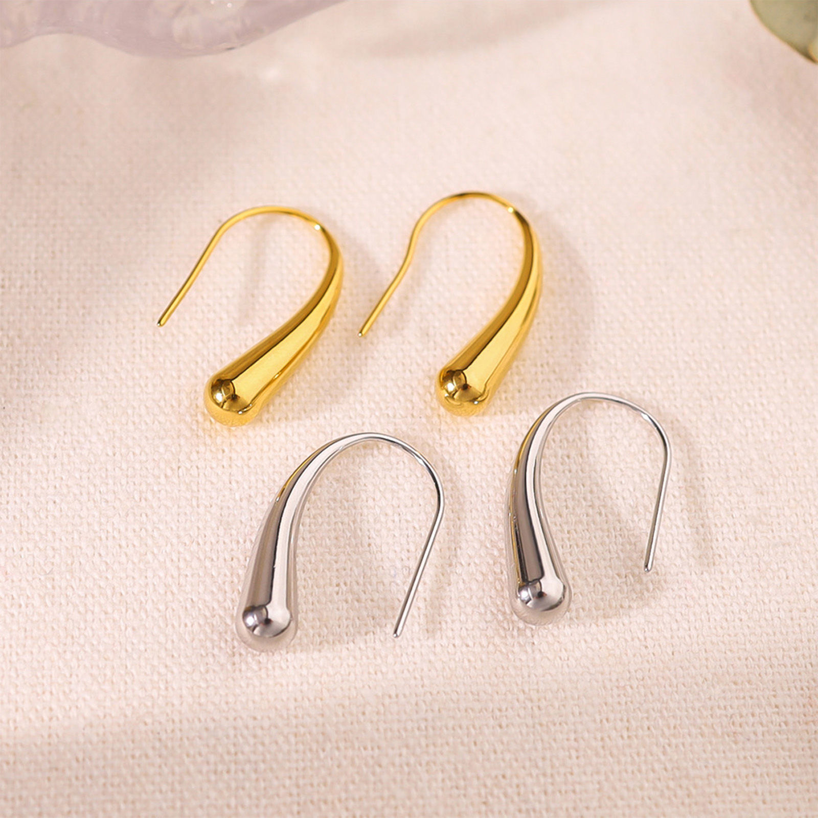 Picture of Eco-friendly Stylish Ins Style Multicolor 304 Stainless Steel Drop Smooth Blank Earrings For Women Party