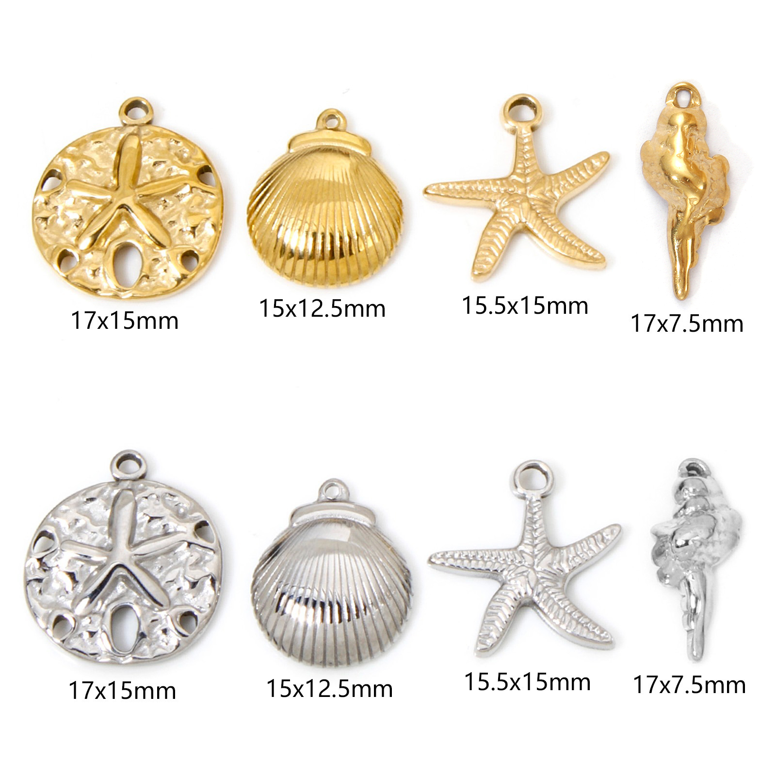 Picture of Eco-friendly Vacuum Plating 304 Stainless Steel Ocean Jewelry Charms Multicolor Star Fish