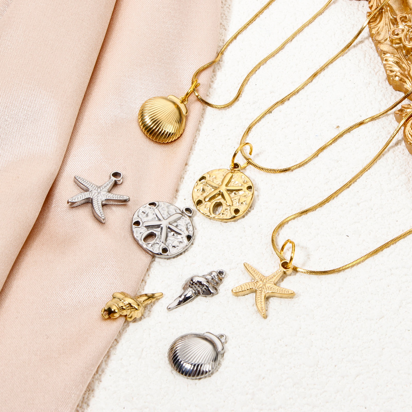 Picture of Eco-friendly Vacuum Plating 304 Stainless Steel Ocean Jewelry Charms Multicolor Star Fish