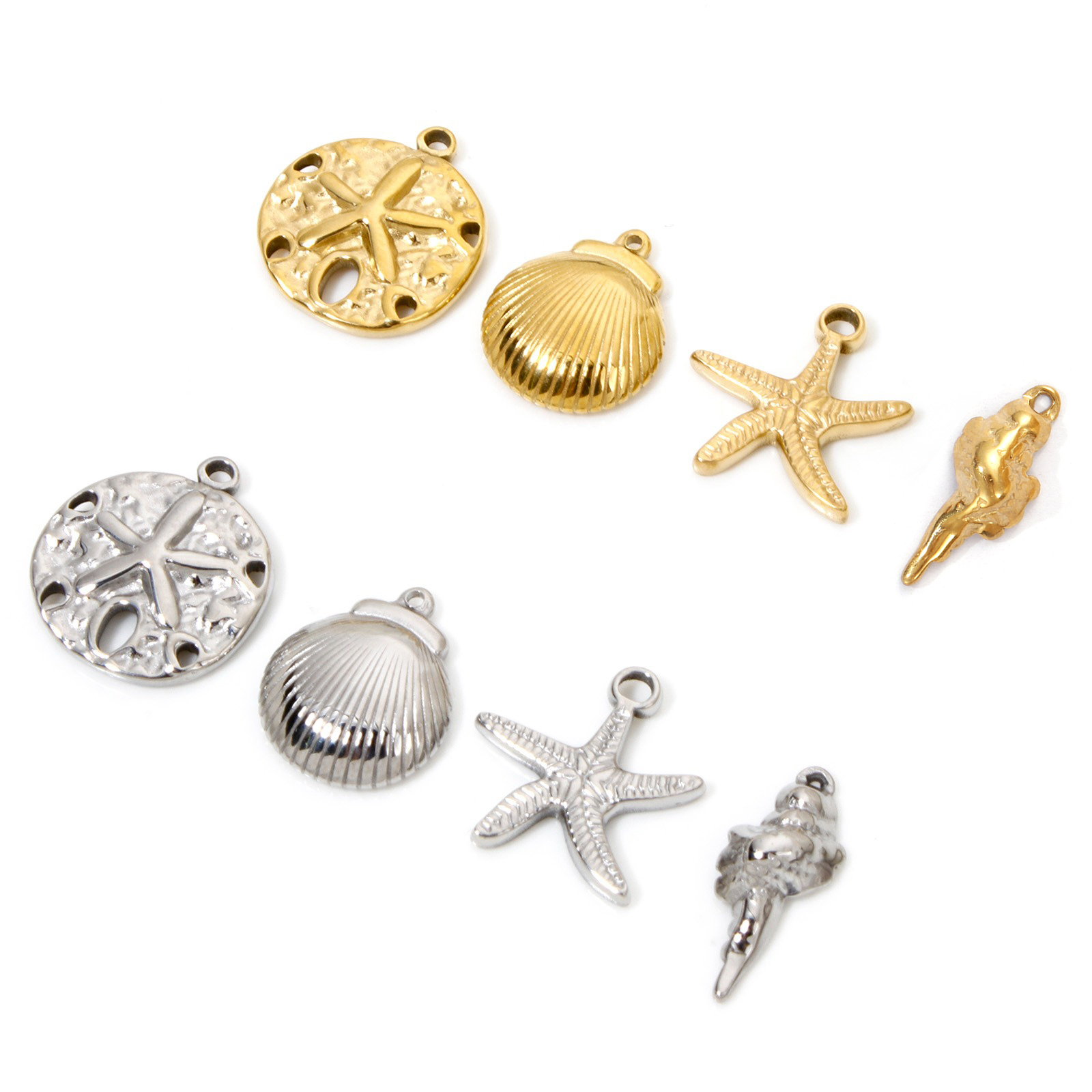 Picture of Eco-friendly Vacuum Plating 304 Stainless Steel Ocean Jewelry Charms Multicolor Star Fish