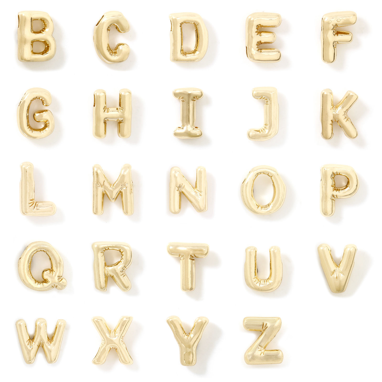 Bild von 1 Stück Umweltfreundlich Messing Charms 14K Echtgold plattiert Großbuchstaben