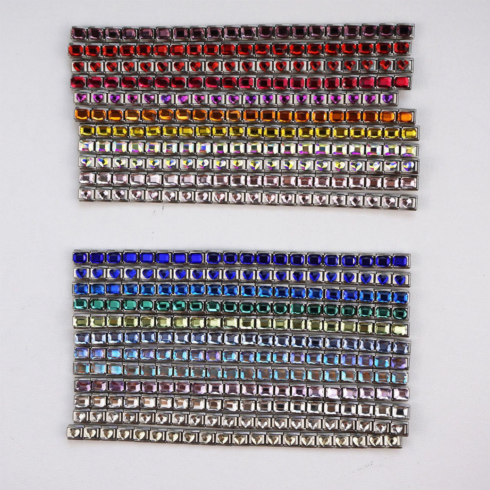 Picture of Stainless Steel Italian Charm Links For DIY Bracelet Jewelry Making Silver Tone Rectangle 10mm x 9mm