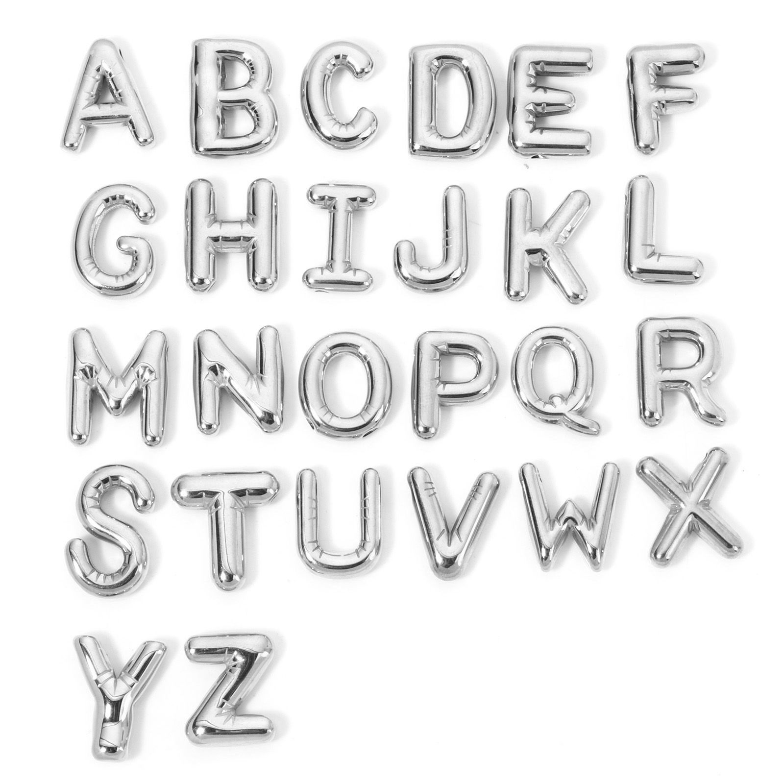 2 個 エコフレンドリー 304ステンレス鋼 チャーム シルバートーン キャピタルレター 文字「 A-Z 」 の画像