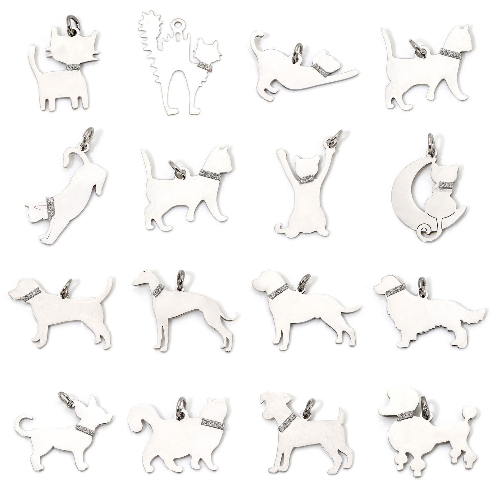 Picture of 304 Stainless Steel Blank Stamping Tags Charms Animal Silver Tone With Jump Ring
