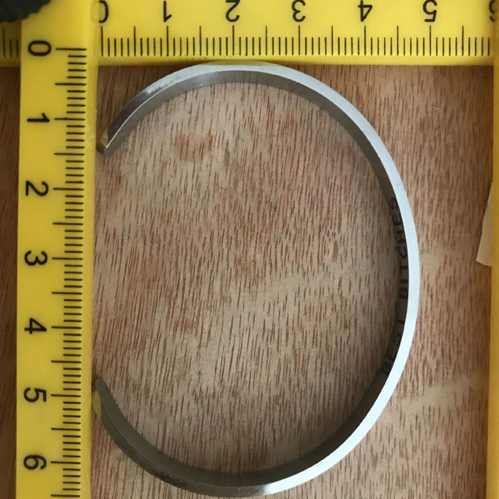 Picture of 304 Stainless Steel Positive Quotes Energy Open Cuff Bangles Bracelets Silver Tone English Vocabulary 7cm x 5cm