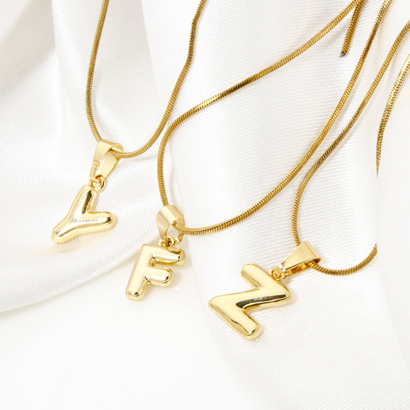Picture of Brass Charm Pendant 18K Gold Plated Capital Alphabet Initial Letter