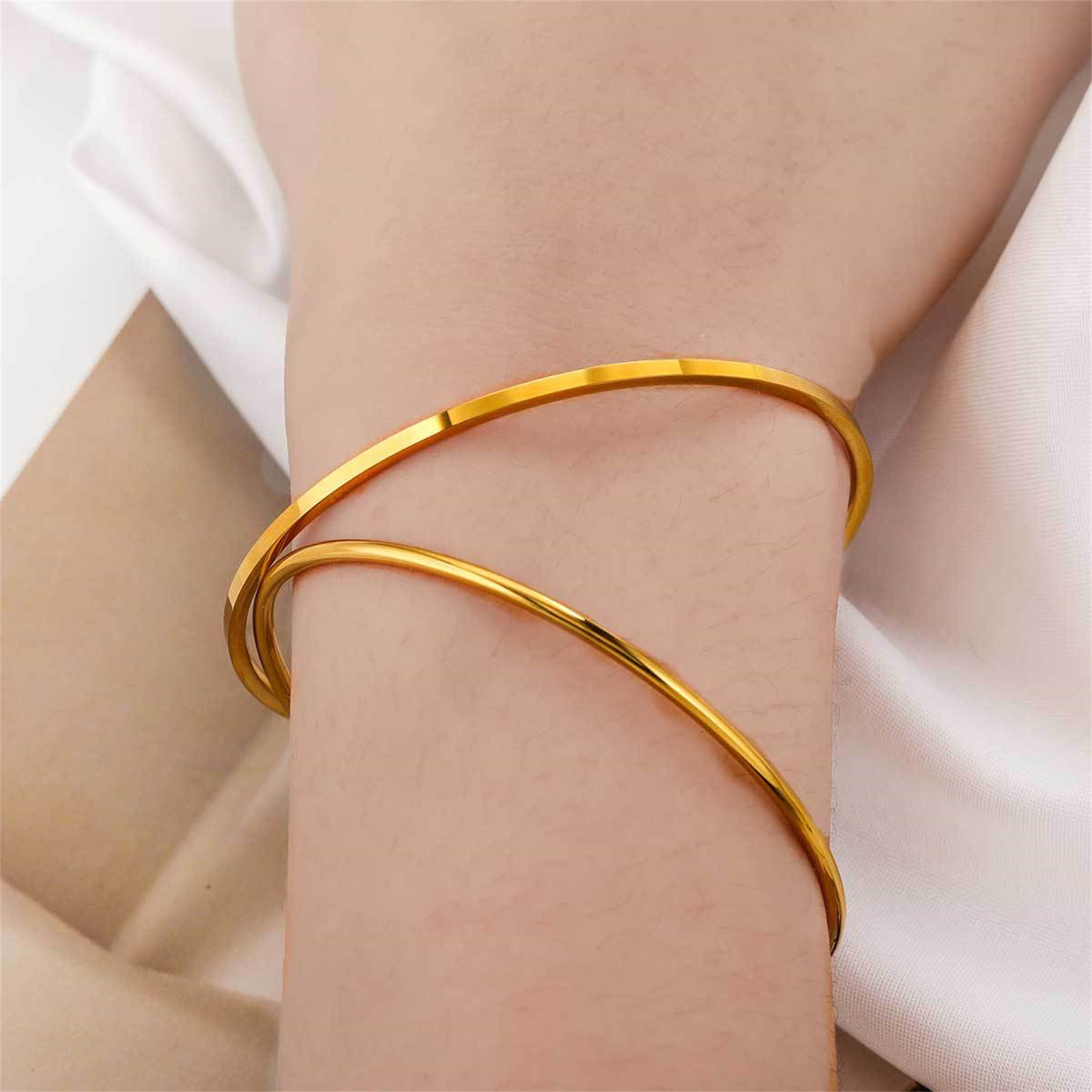 Picture of 304 Stainless Steel Bangles Bracelets Round