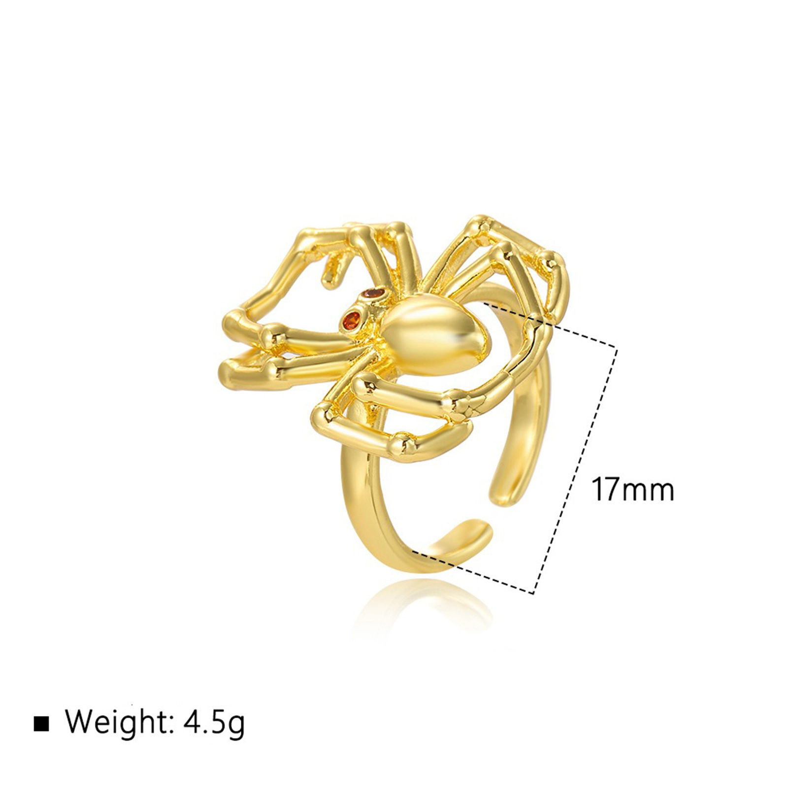 Picture of Retro Halloween Multicolor Brass Open Adjustable Halloween Spider Animal Rings Unisex 17mm(US Size 6.5)