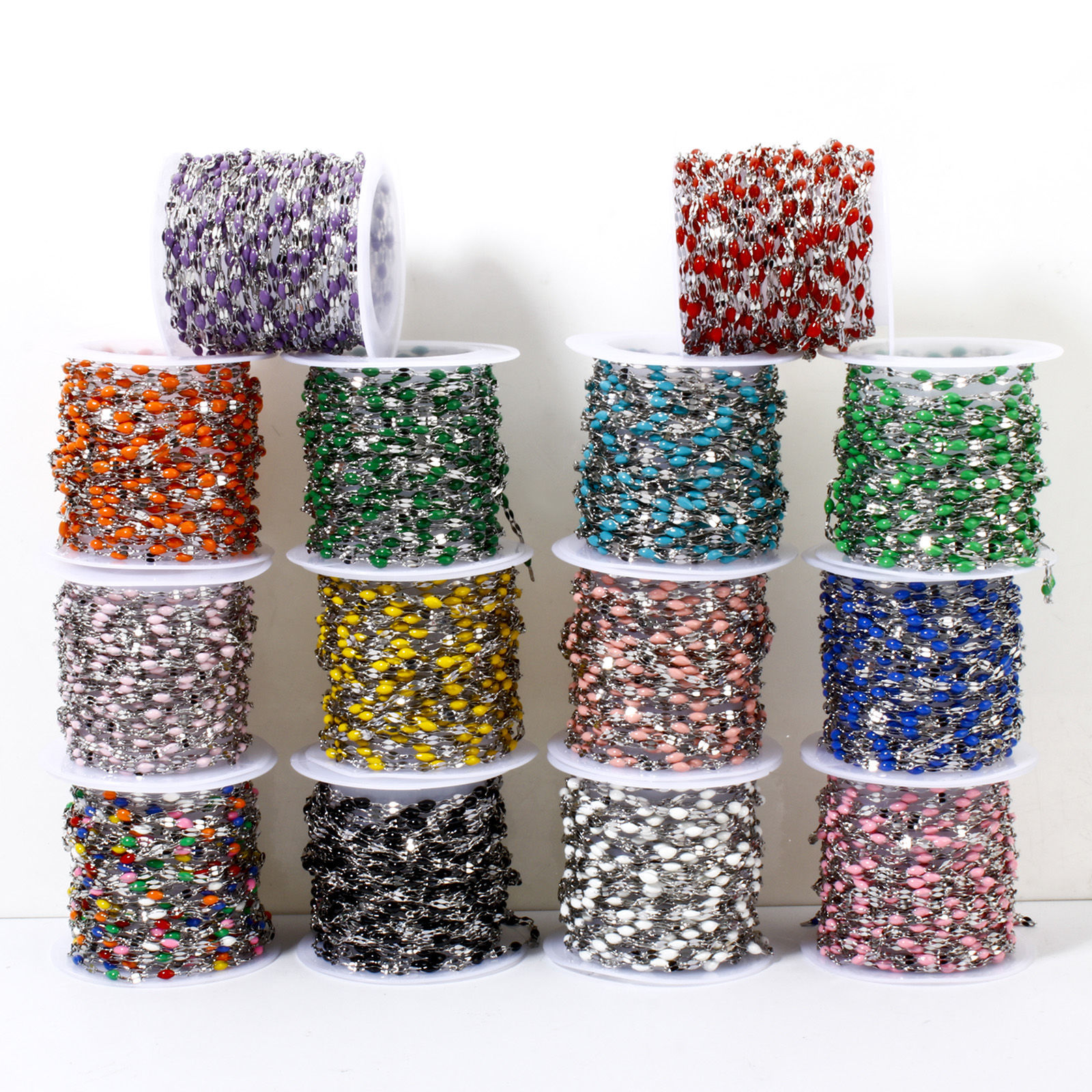 Picture of 304 Stainless Steel Enamel Lips Chain For Handmade DIY Jewelry Making Findings Silver Tone 2mm