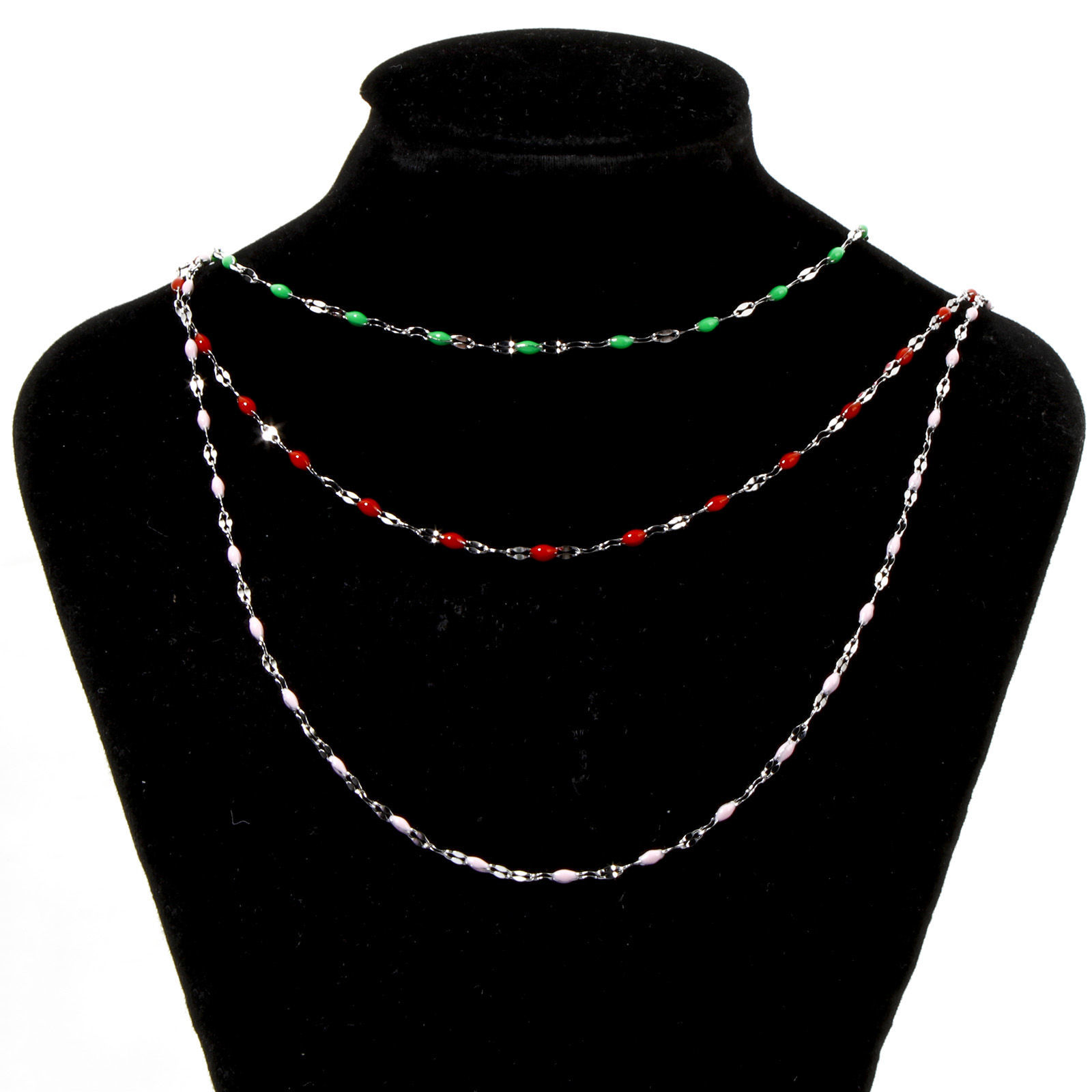 Picture of 304 Stainless Steel Enamel Lips Chain For Handmade DIY Jewelry Making Findings Silver Tone 2mm
