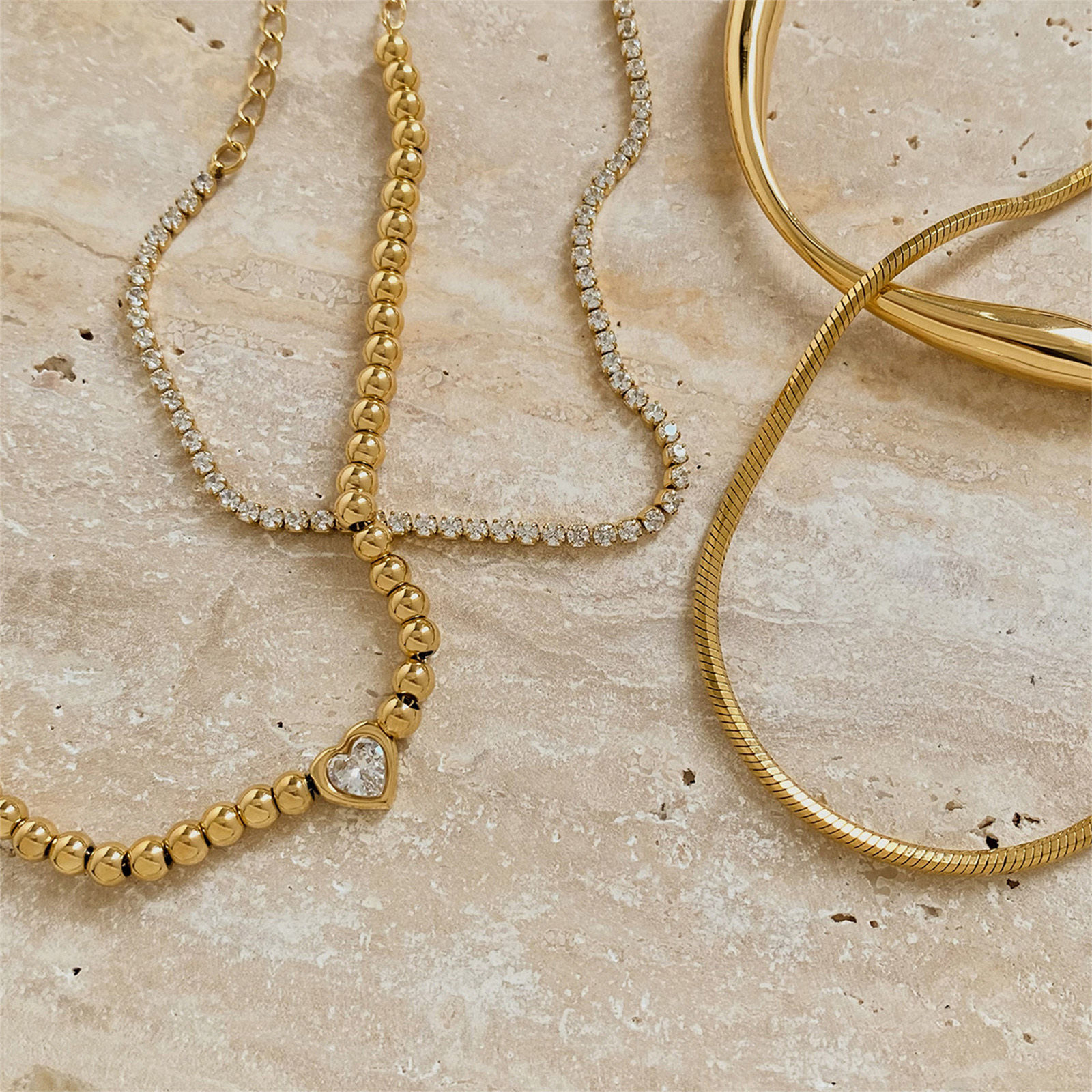 Immagine di 1 Pz Ecologico Semplice Vero Oro Placcato 304 Acciaio Inossidabile Braccialetti