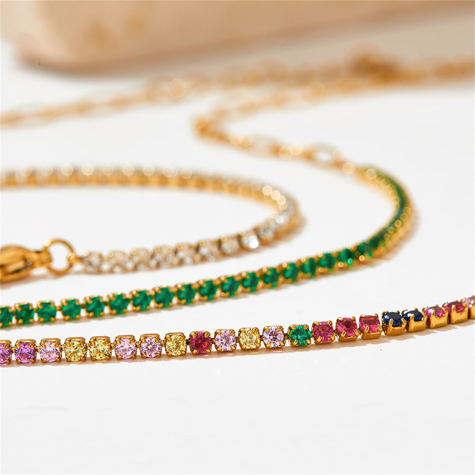 Picture of Eco-friendly Simple Real Gold Plated 304 Stainless Steel Splicing Bracelets 17cm(6.7") long