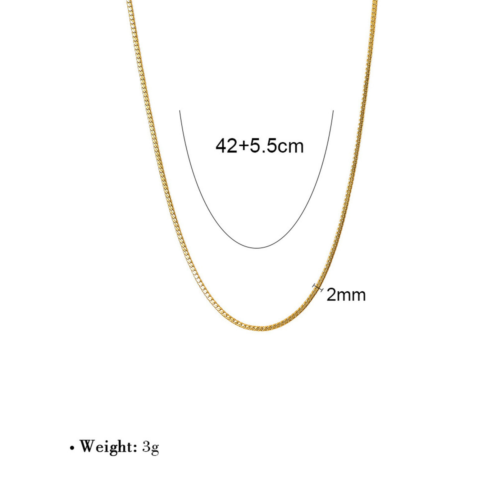 Изображение 1 ШТ Экологичный Простой 18K настоящее золото с покрытием 304 Нержавеющая Сталь Ожерелья