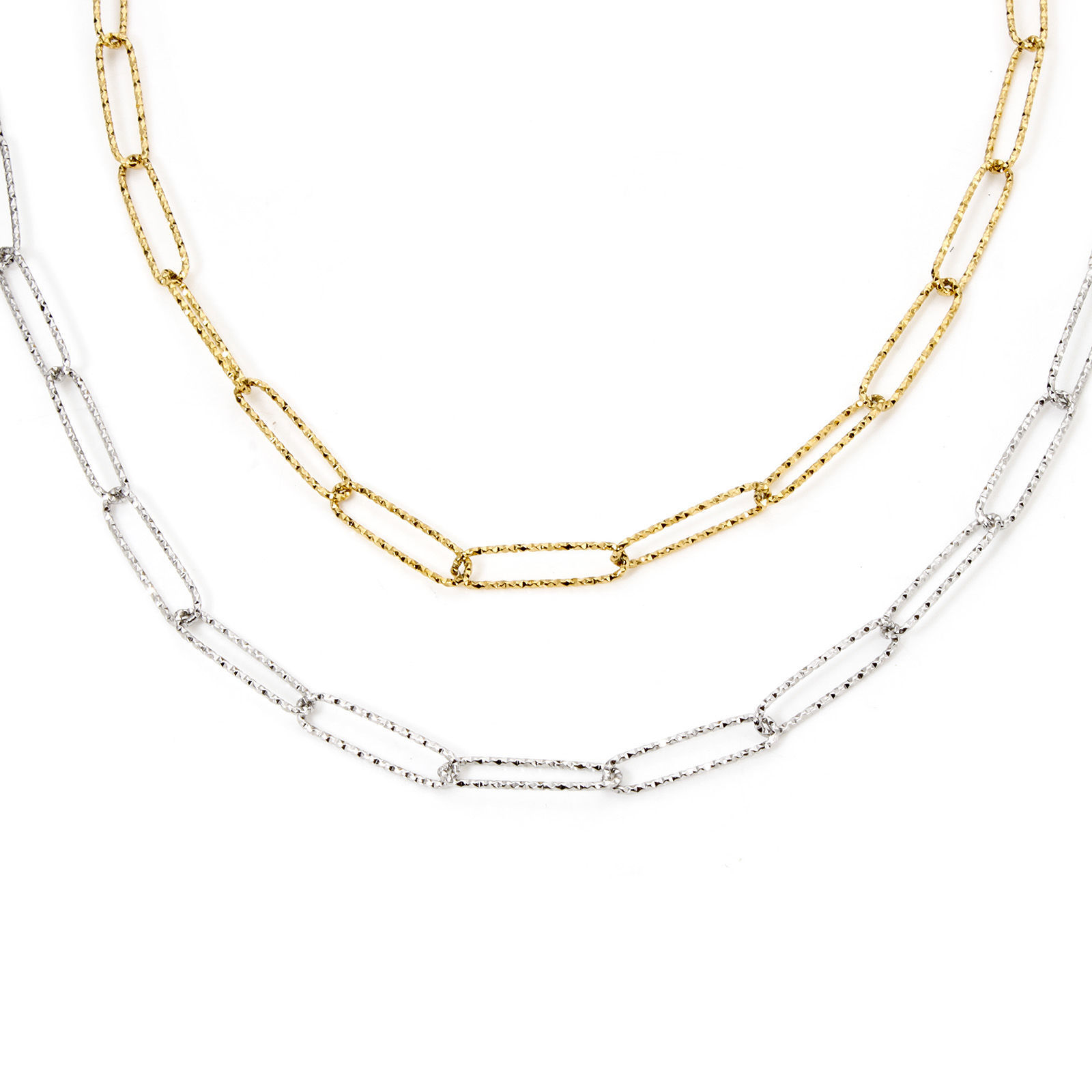 Picture of 304 Stainless Steel Paperclip Chain Necklace For DIY Jewelry Making Multicolor 46cm(18.1") long