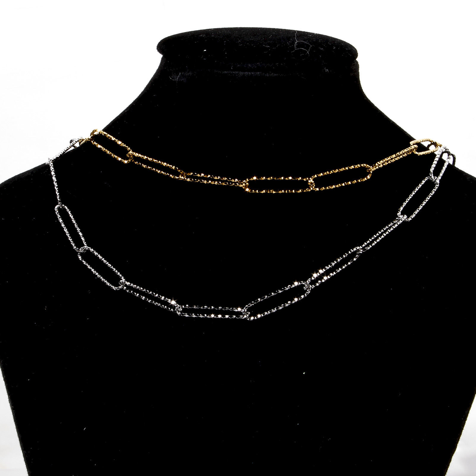 Picture of 304 Stainless Steel Paperclip Chain Necklace For DIY Jewelry Making Multicolor 46cm(18.1") long