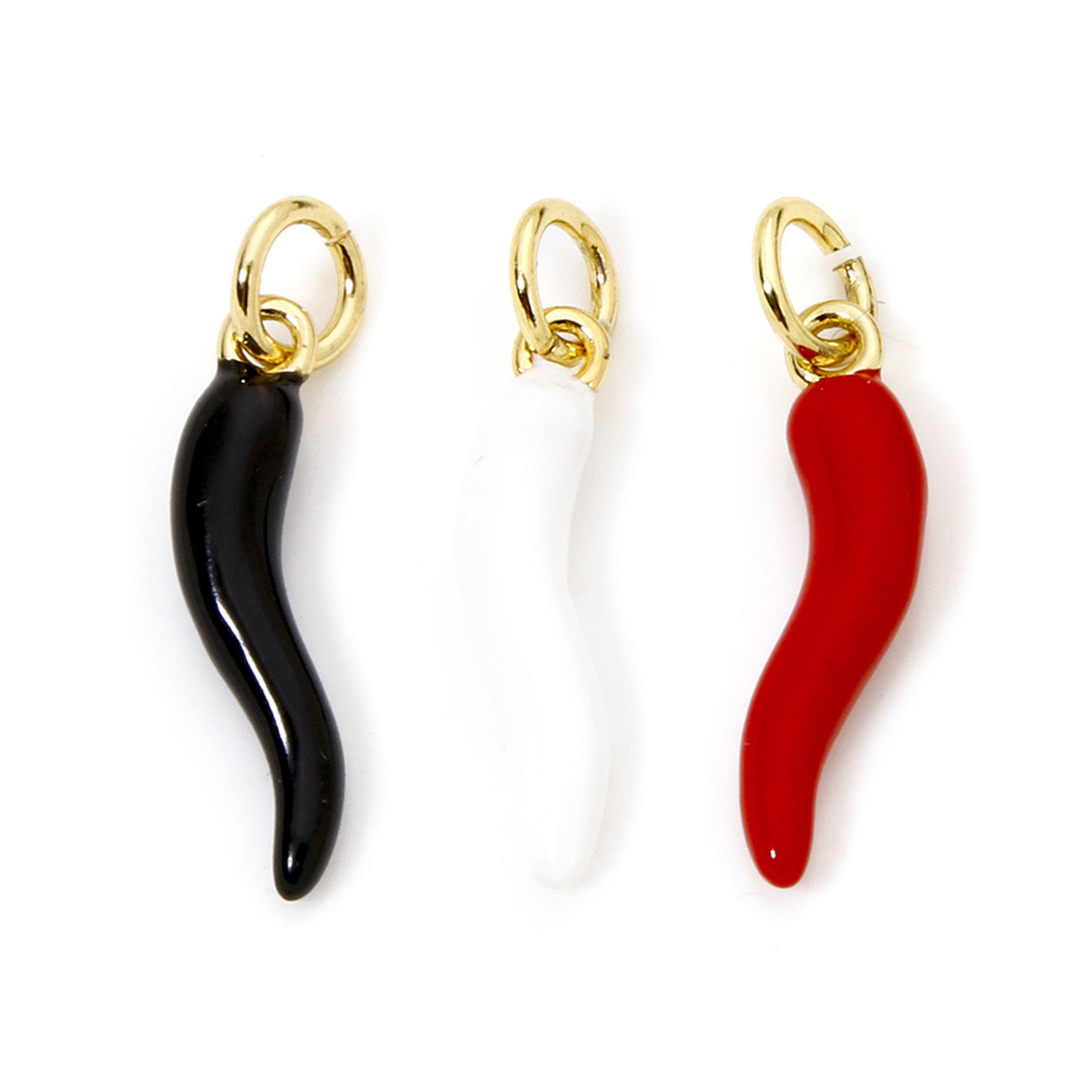 Picture of Eco-friendly Brass Charmes 18K Real Gold Plated Multicolor Chili Enamel 3D 21mm x 4.5mm