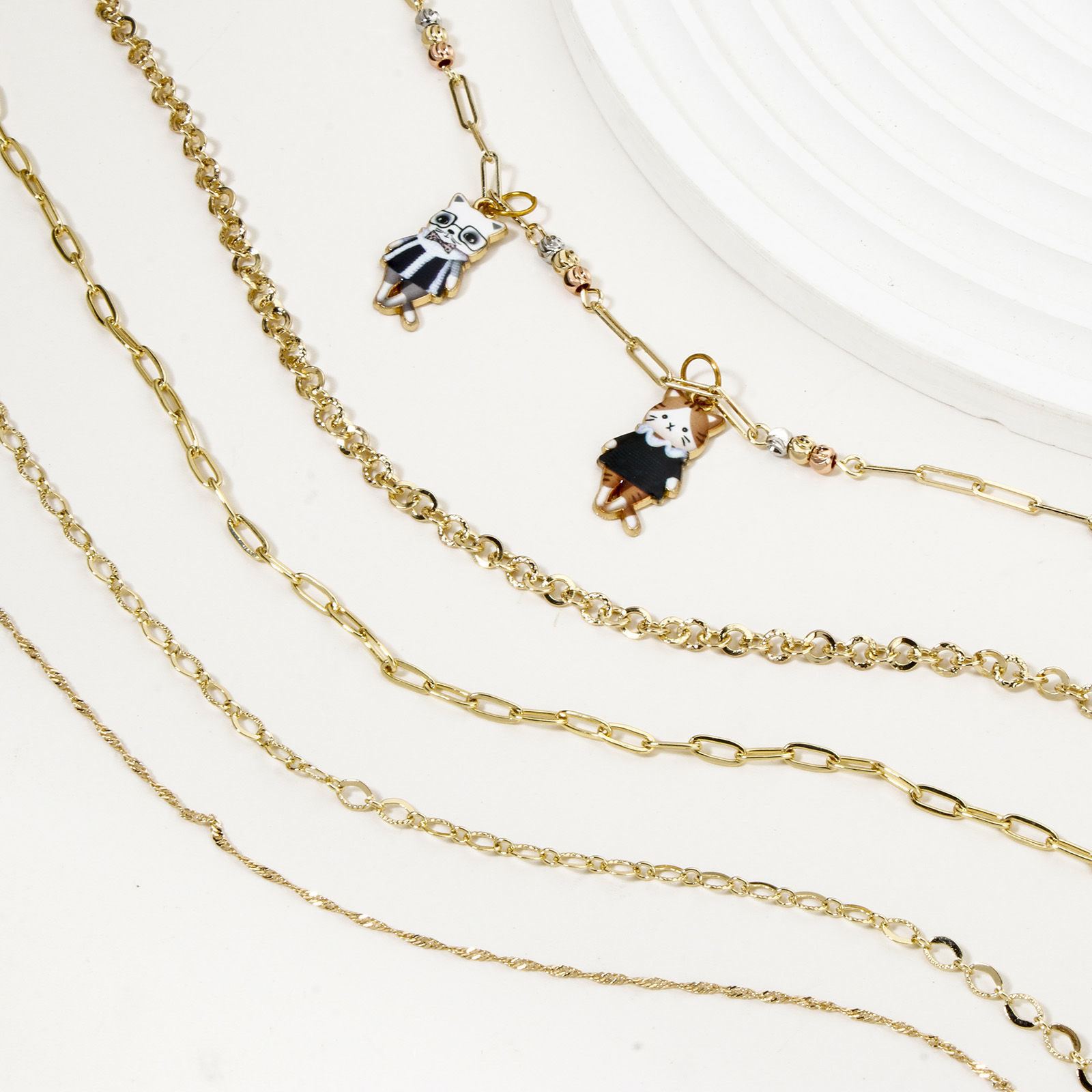 Picture of Eco-friendly Brass Simple Link Chain Necklace 18K Real Gold Plated With Lobster Claw Clasp