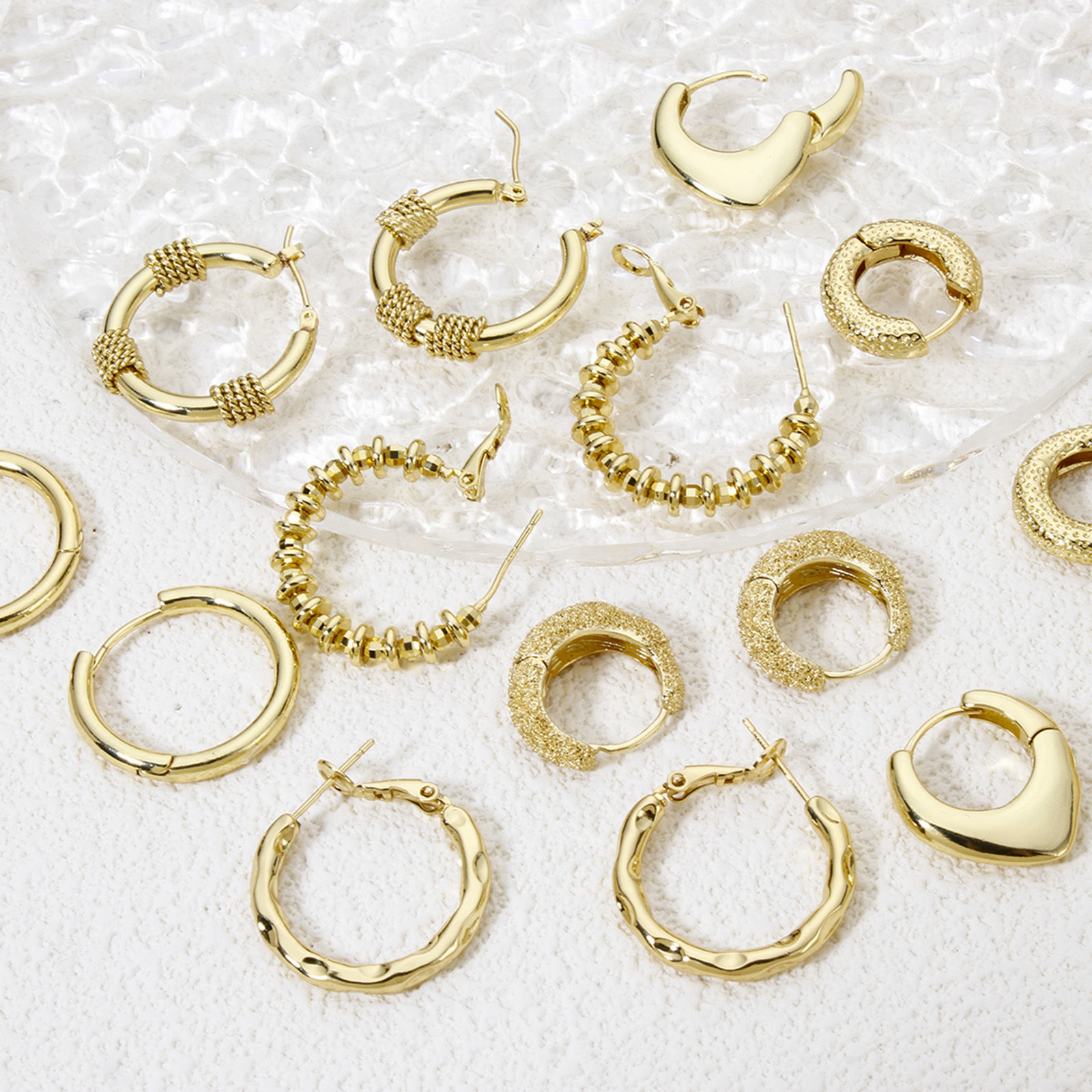 Bild von Umweltfreundlich Minimalistisch Stilvoll 18K Echtgold plattiert Messing Hoop Ohrringe Für Frauen