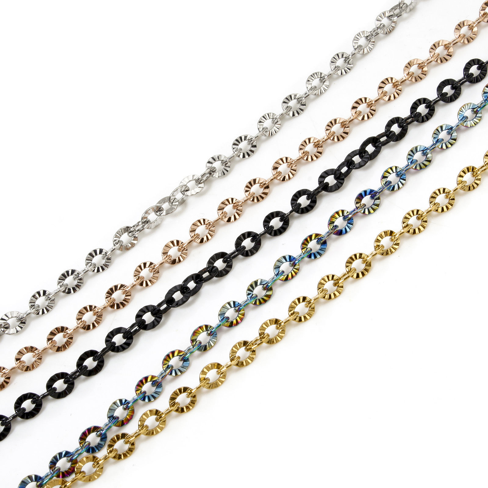 Imagen de 1 Unidad 304 Acero Inoxidable Cable Cadena Cruz Collares Con Broche de Langosta y Extensor Cadena 40cm longitud, Cadena: 4mm
