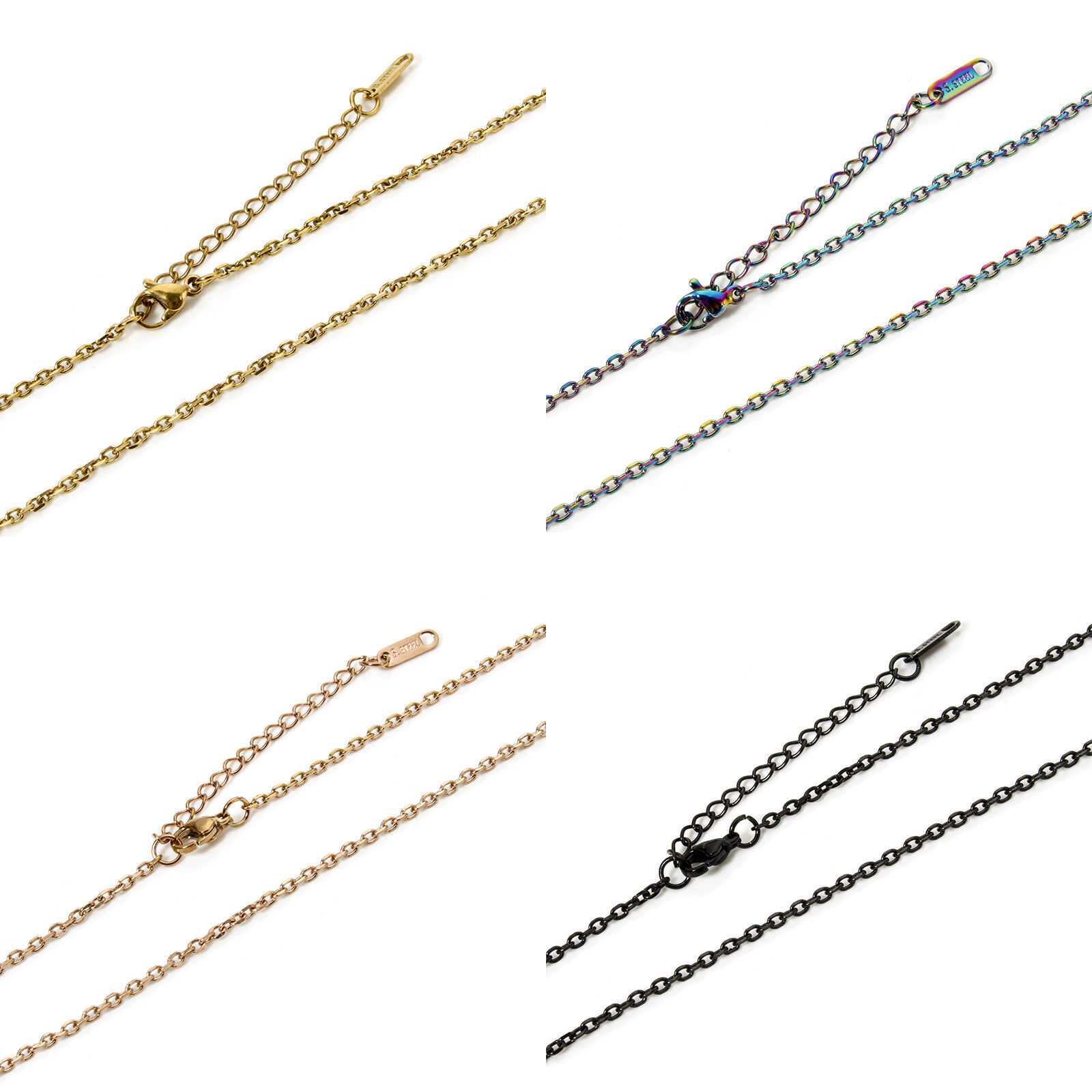 Изображение 1 ШТ 304 Нержавеющая Сталь Позолоченные цепочки Ожерелья Со Застежками Когтя Омара и наполнителя Цепей 40см Длина, Цепь 2.2мм