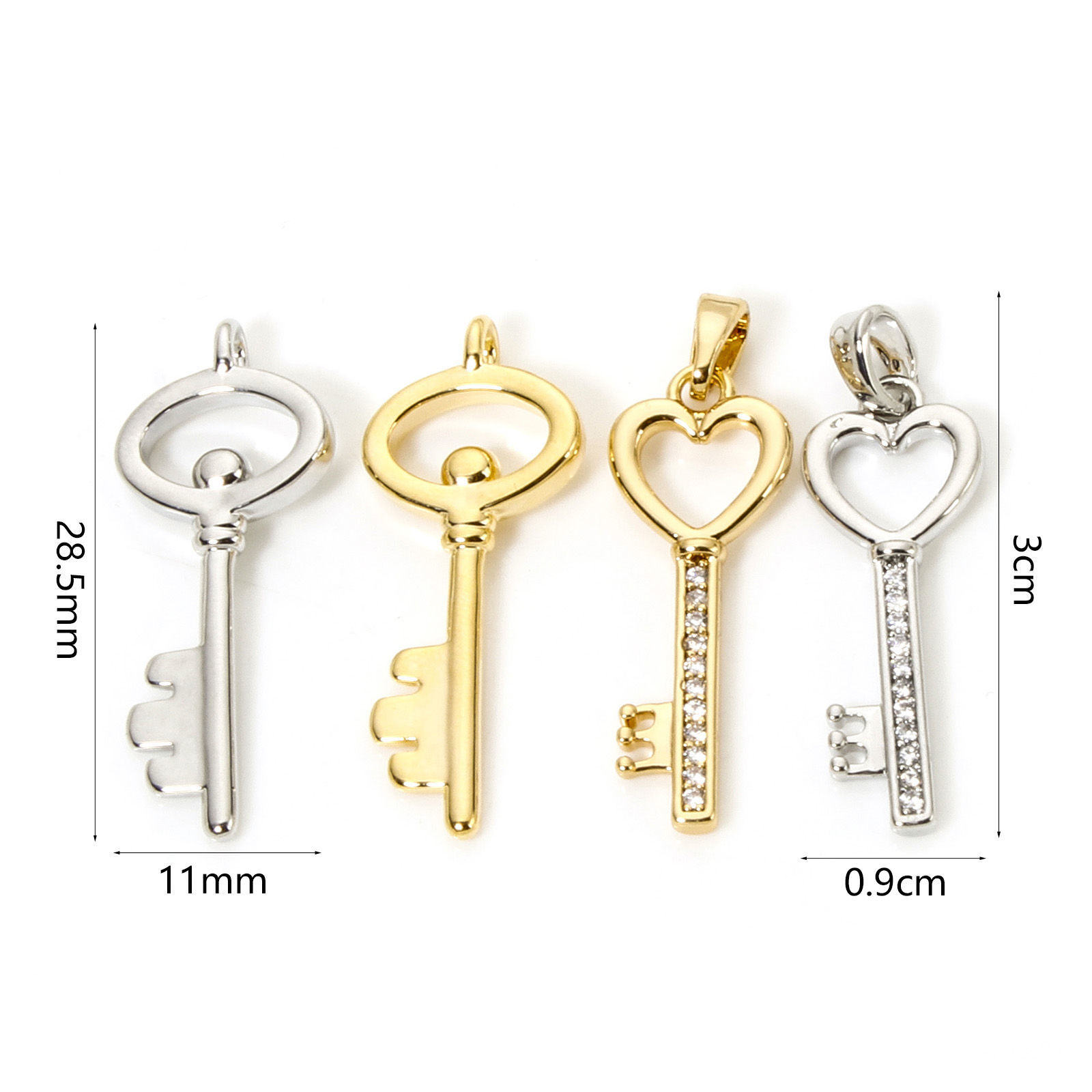 Picture of Brass Charms Multicolor Key Hollow