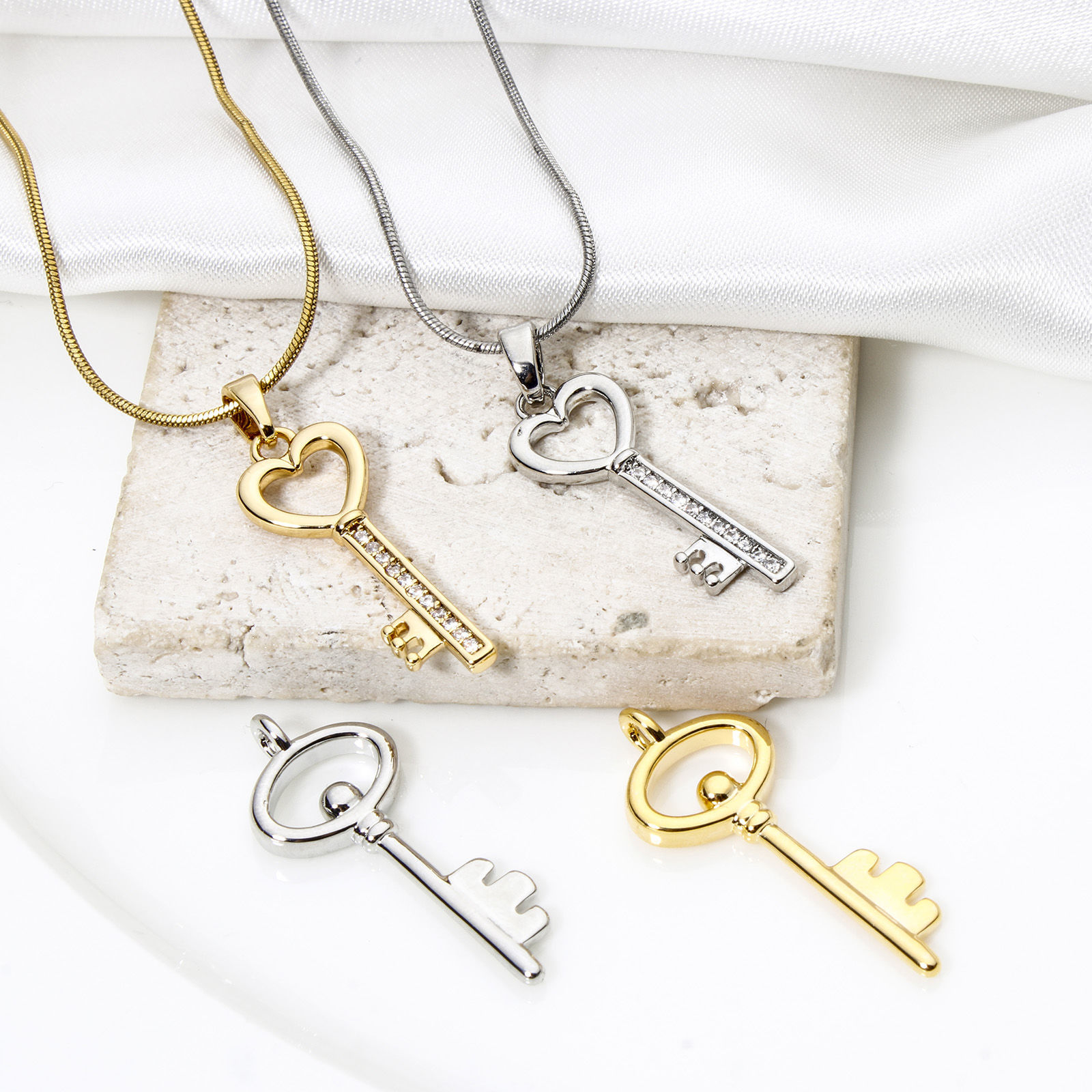 Picture of Brass Charms Multicolor Key Hollow