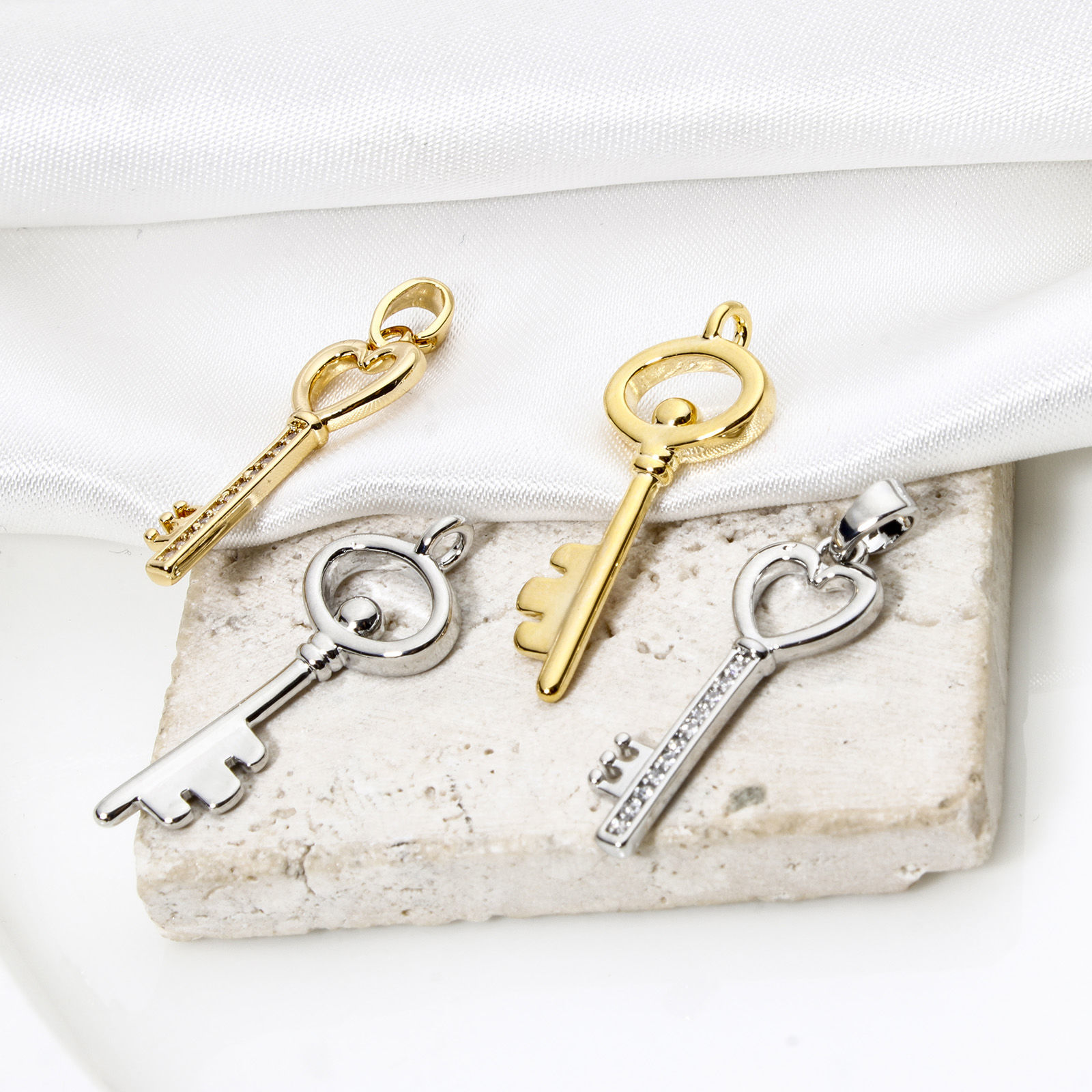 Picture of Brass Charms Multicolor Key Hollow