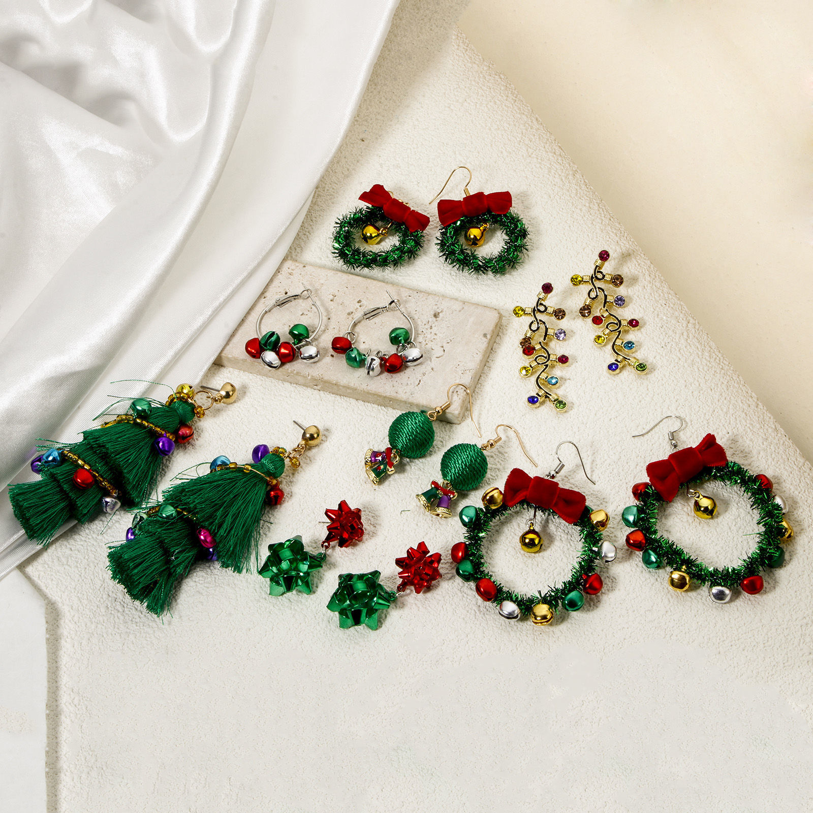 Picture of Zinc Based Alloy Christmas Earrings Multicolor 3D