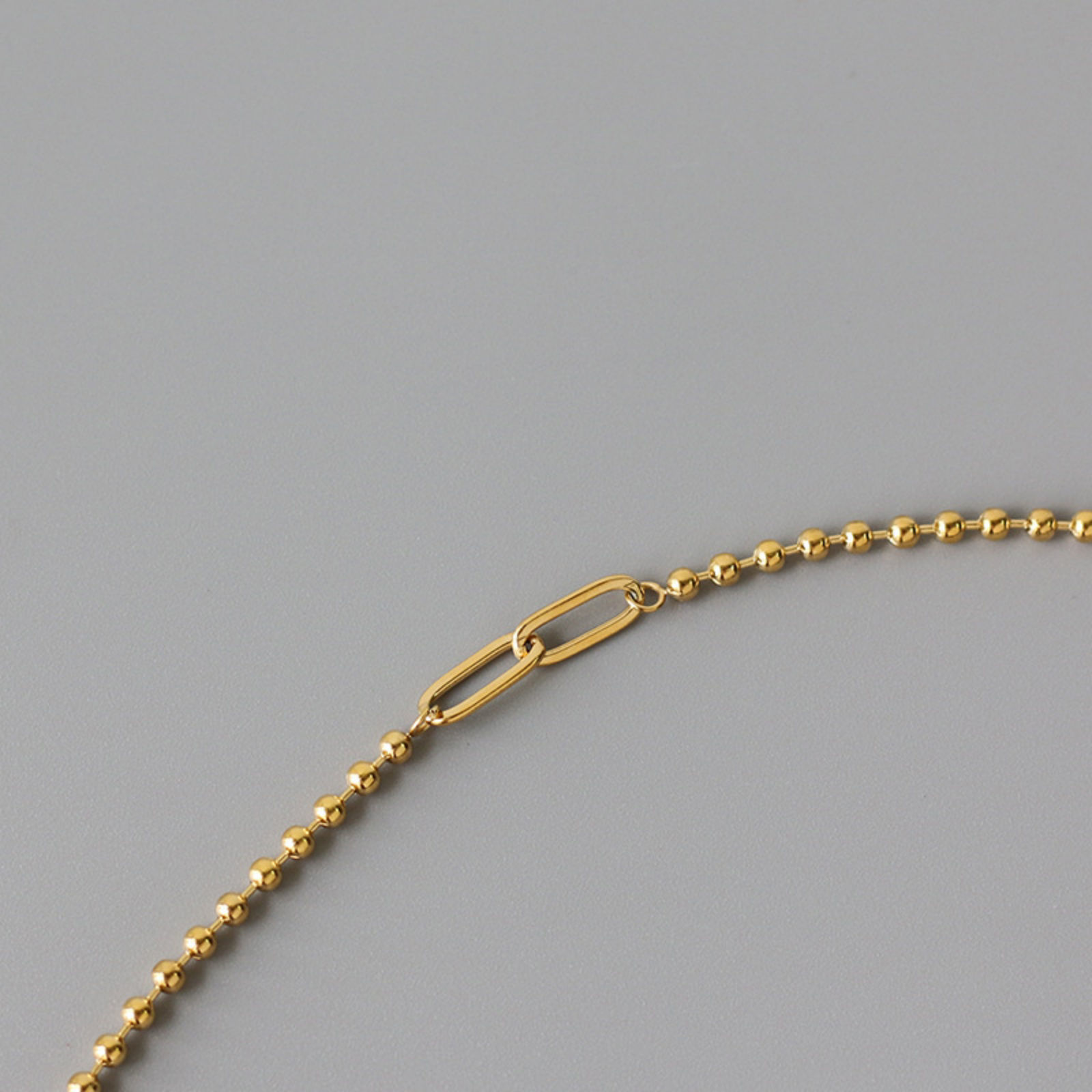 Immagine di 1 Pz Elegante Semplice Multicolore Acciaio Inossidabile Catena a Pallini Collana Per Donne 45cm Lunghezza