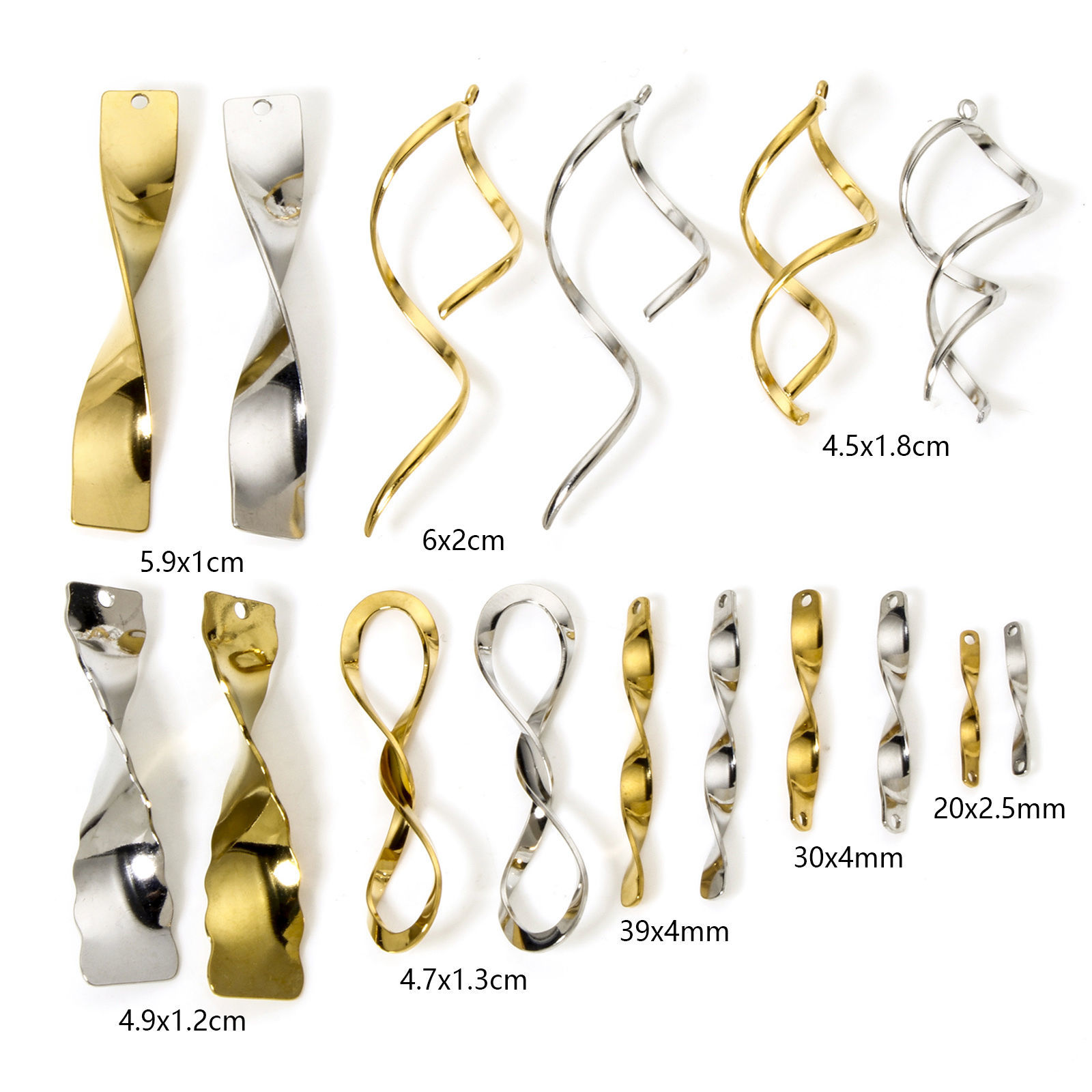 Picture of 304 Stainless Steel Pendants Twist Rectangle