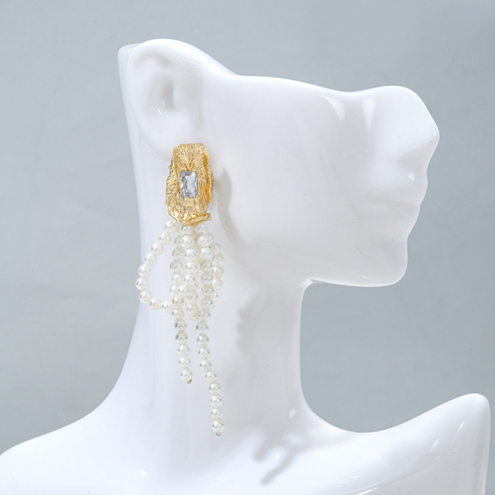 Picture of Brass Ear Post Stud Earring For DIY Jewelry Making Accessories Real Gold Plated Branch With Loop