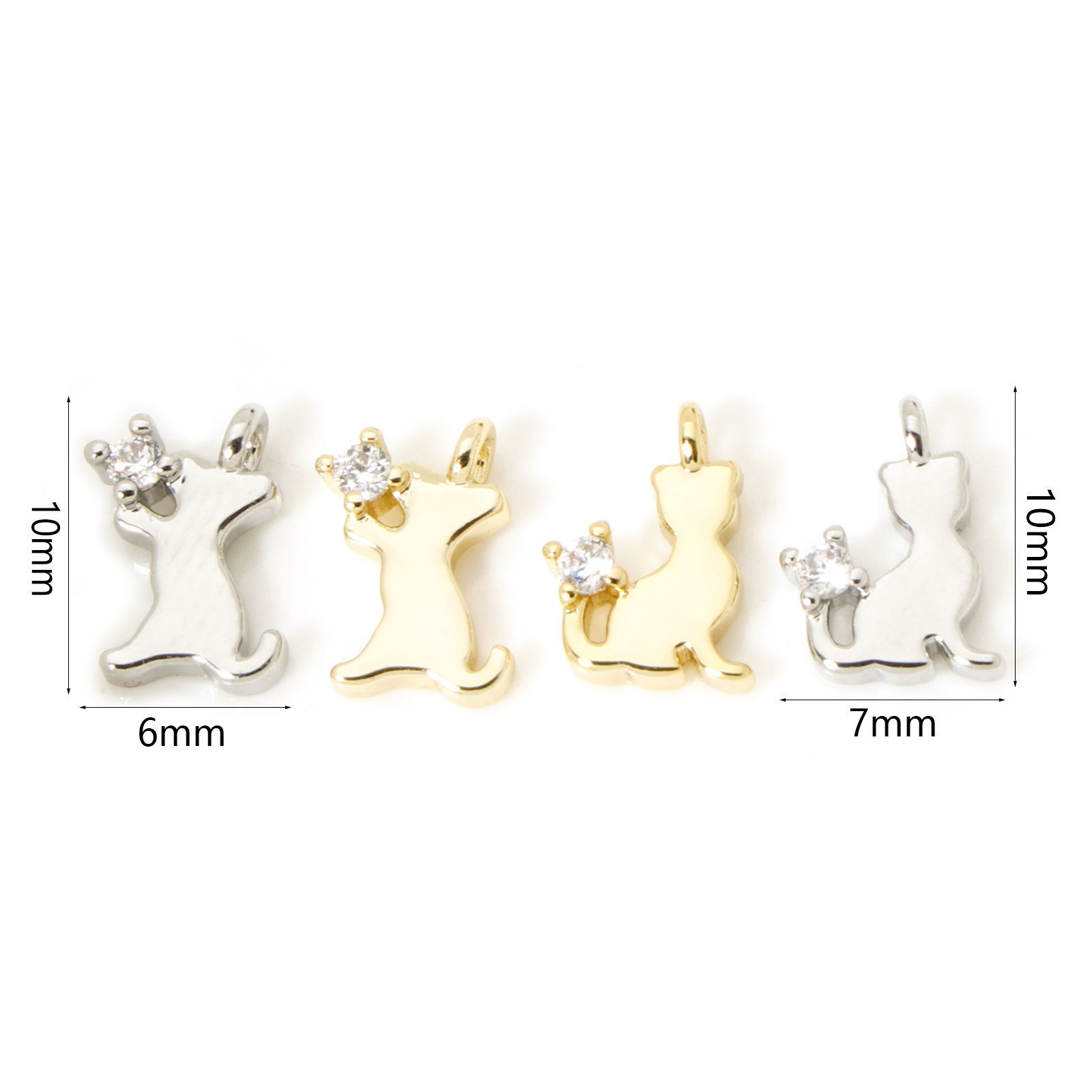 Bild von Messing Charms Bunt Klar Zirkonia