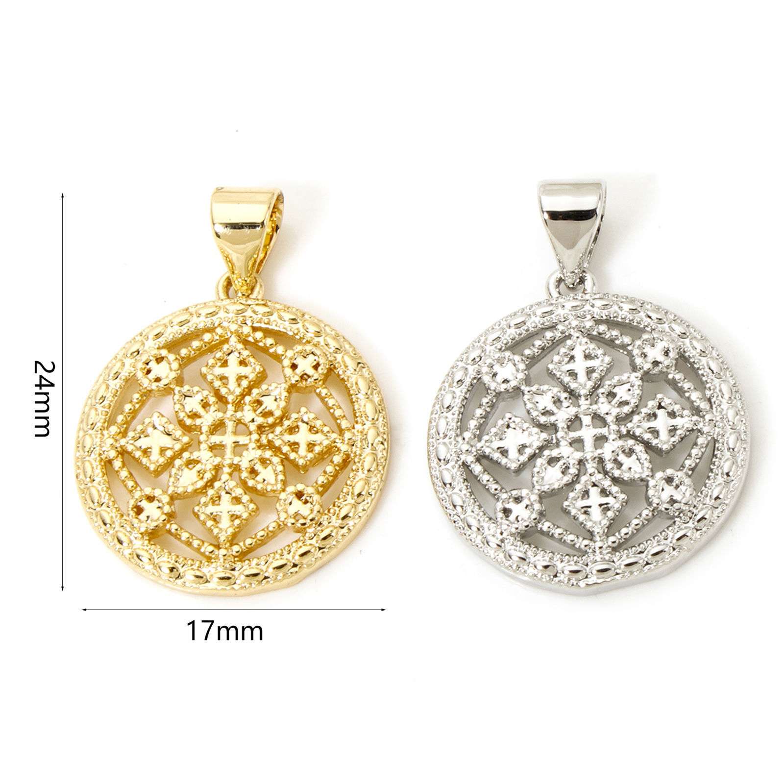 Picture of Brass Style Of Royal Court Character Charm Pendant Multicolor Round Filigree