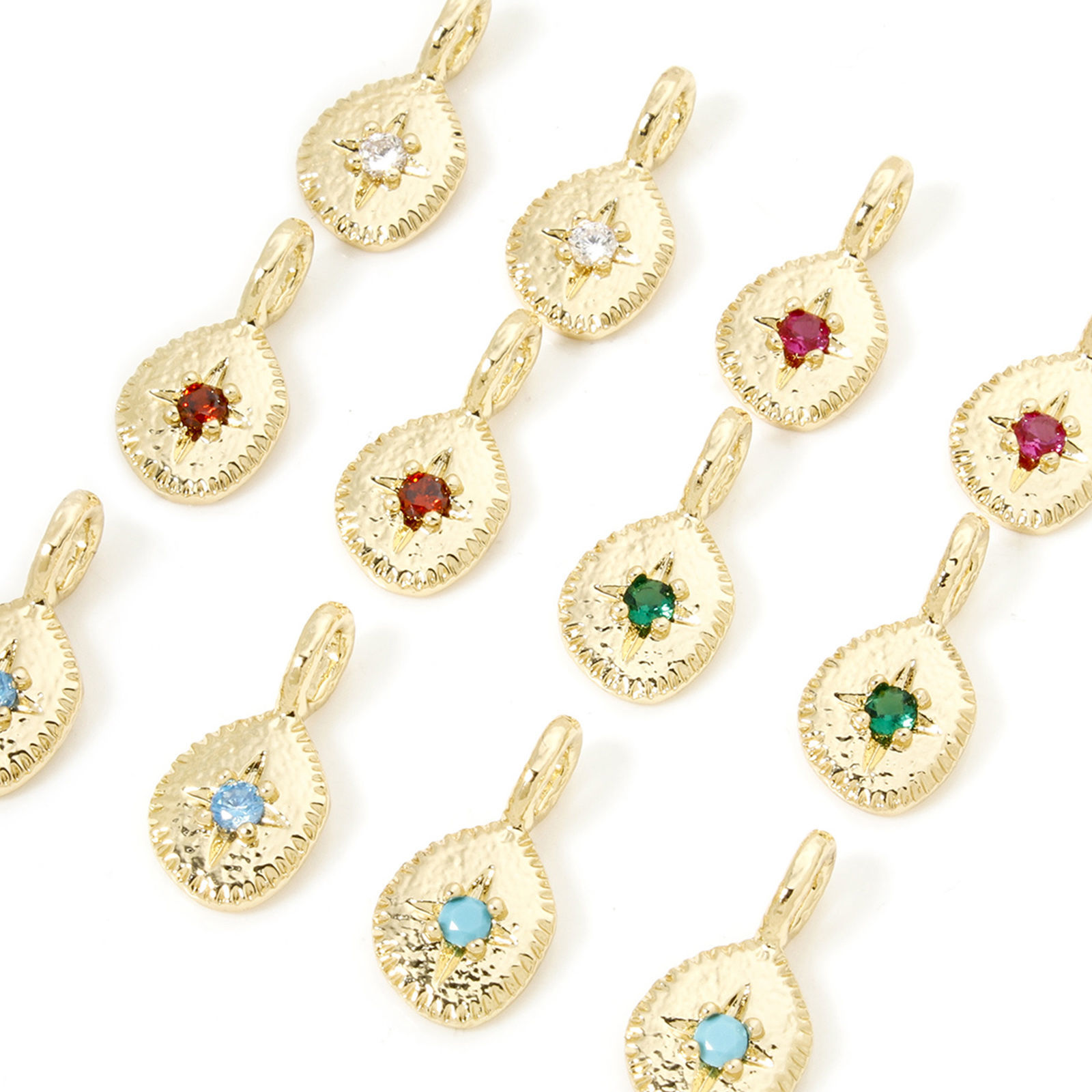 Bild von Messing Galaxis Charms 18K Vergoldet Unregelmäßig Stern 16.5mm x 8mm