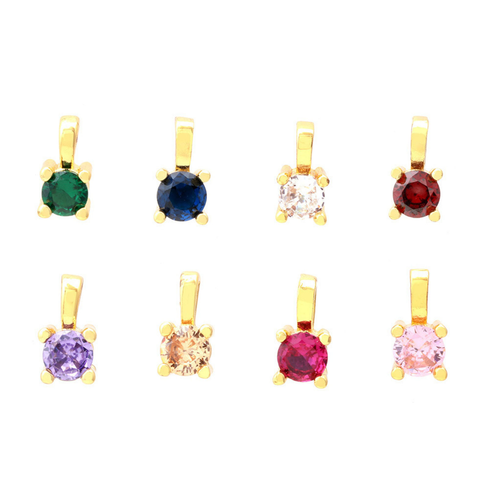 Immagine di 5 Pz Ottone Mini Ciondoli Quadrato Placcato Oro 18K Tondo Mini 8mm x 4mm