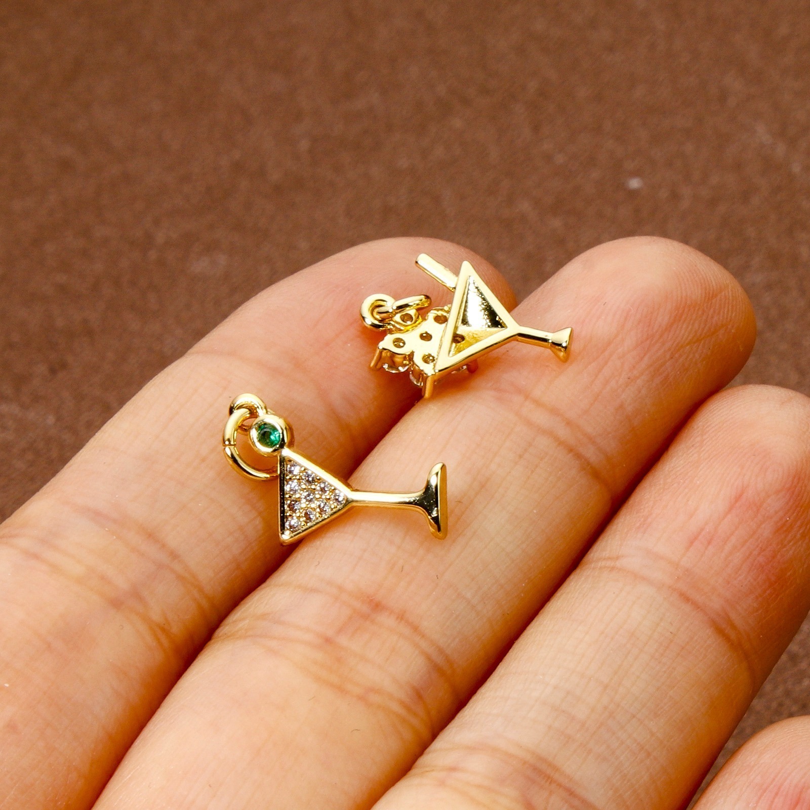 Picture of Eco-friendly Brass Charms 18K Real Gold Plated Wine Glass