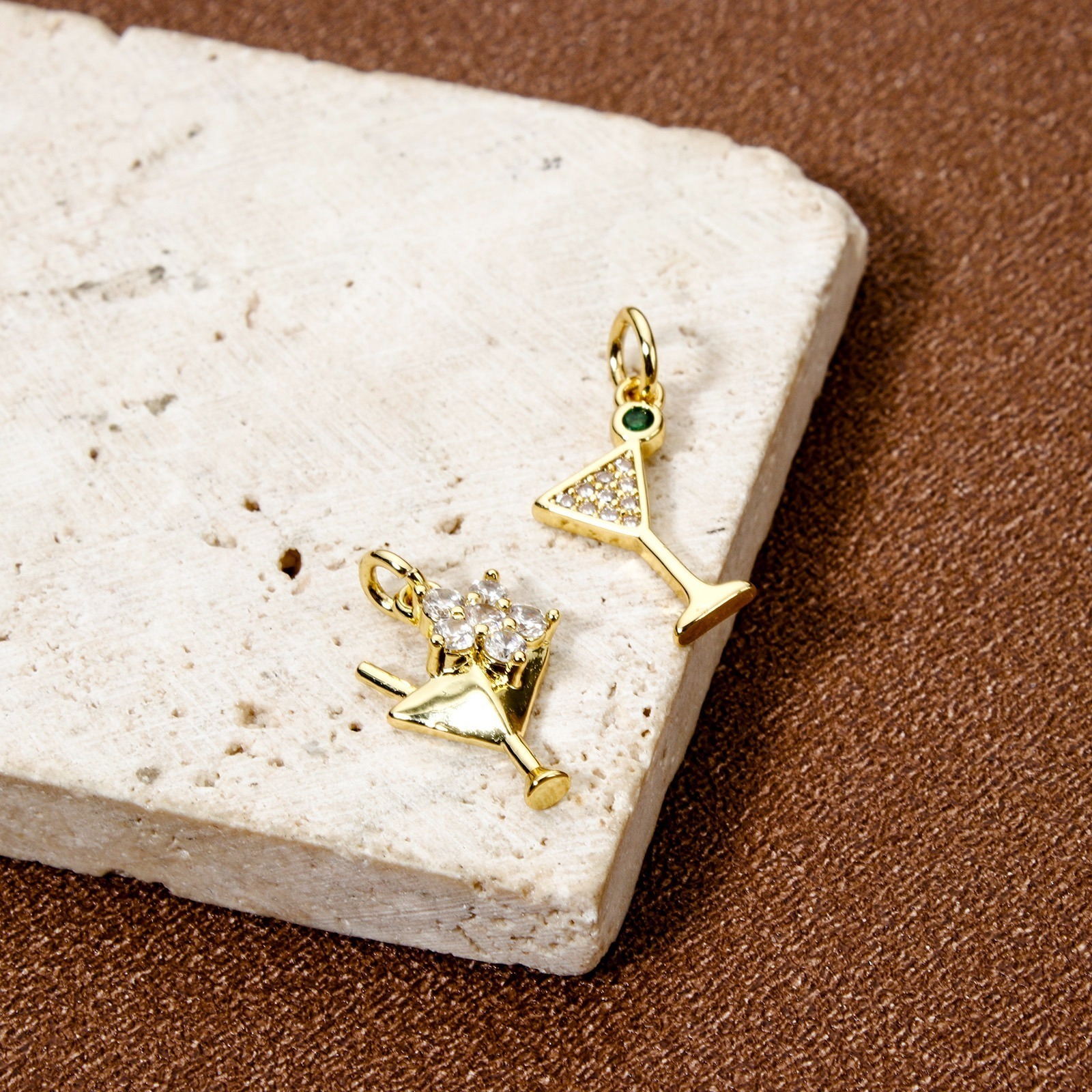 Picture of Eco-friendly Brass Charms 18K Real Gold Plated Wine Glass