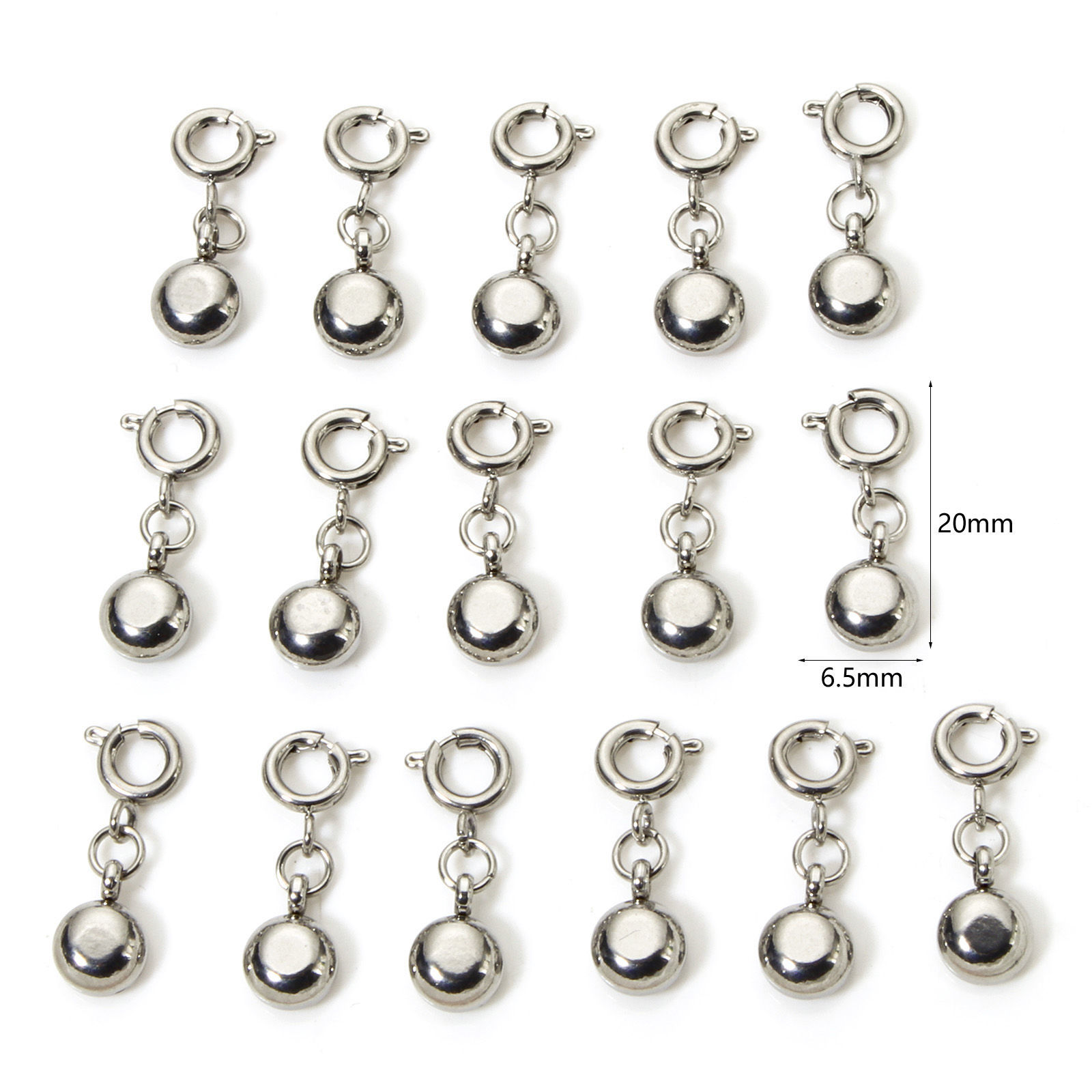 1 個 304ステンレス鋼 誕生石 チャーム 円形 シルバートーン 20mm x 6.5mm、 の画像