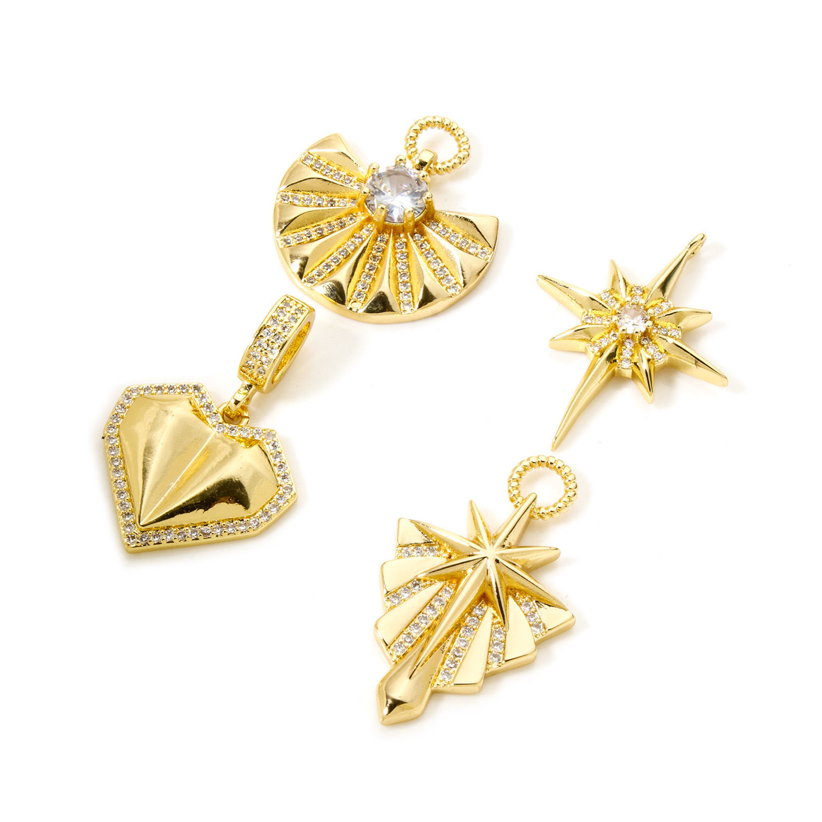 Picture of Eco-friendly Brass Galaxy Pendants 18K Real Gold Plated Micro Pave Clear Cubic Zirconia