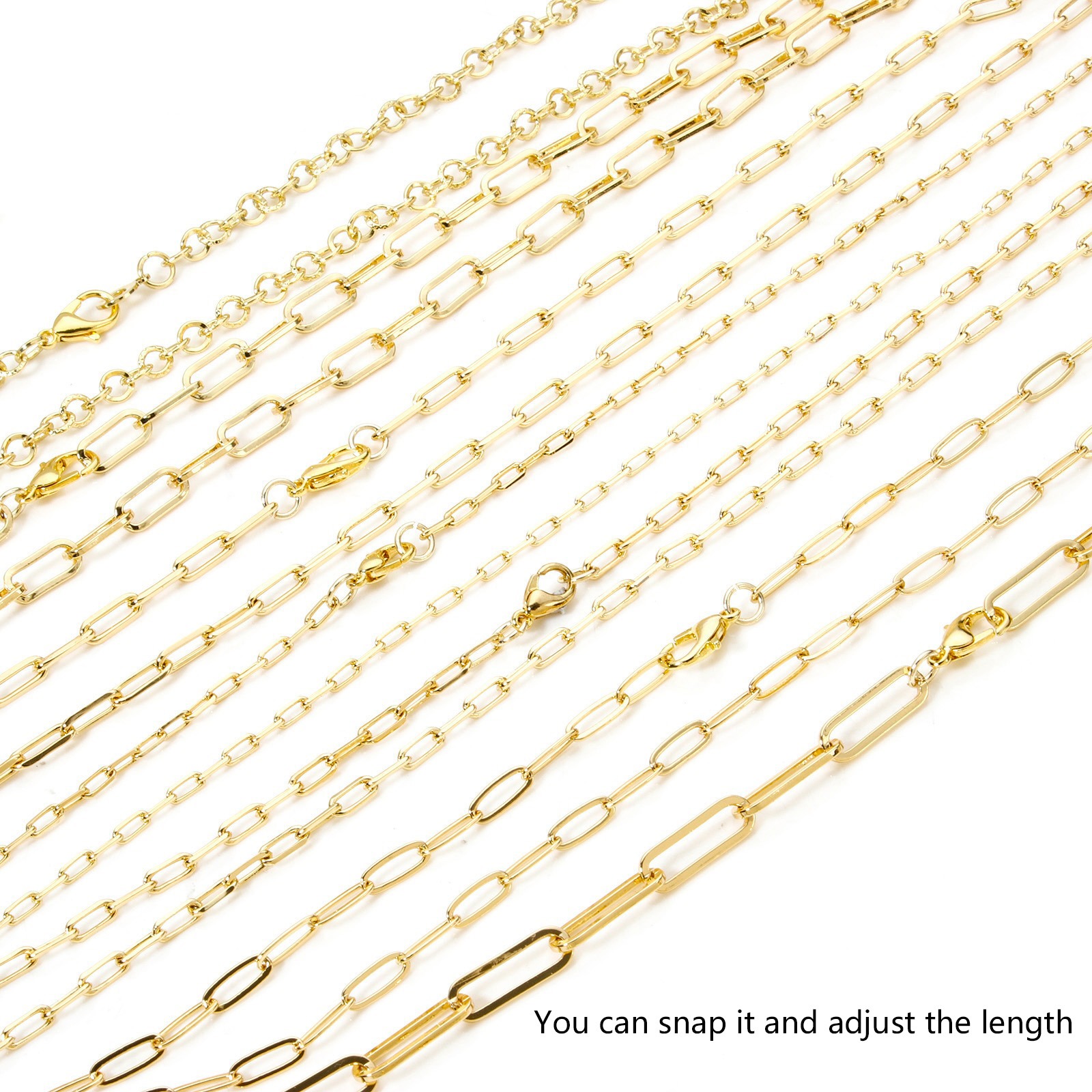 Picture of Eco-friendly Brass Paperclip Link Chain Necklace 18K Real Gold Plated