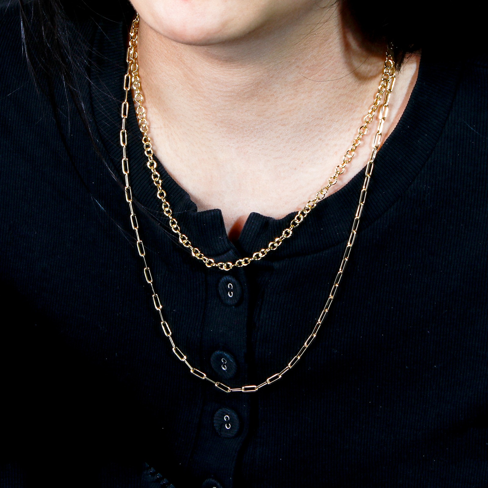 Picture of Eco-friendly Brass Paperclip Link Chain Necklace 18K Real Gold Plated